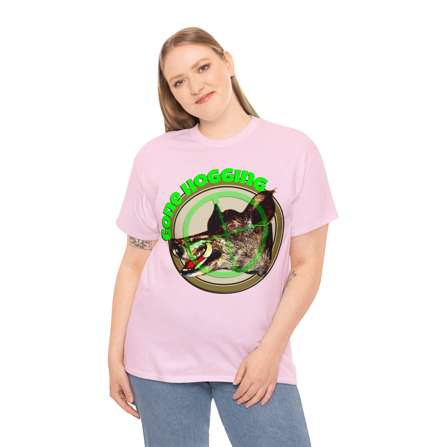 Wild Hog Hunter, Wild Hog, Hog Wild, Hog Boar Hunting Heavy Cotton Tee