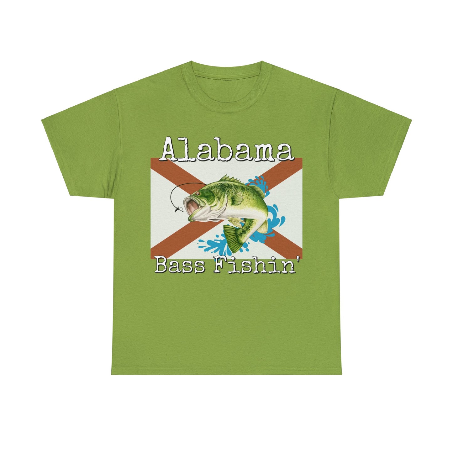 Vintage Retro Alabama Bass Fishing Heavy Cotton Tee