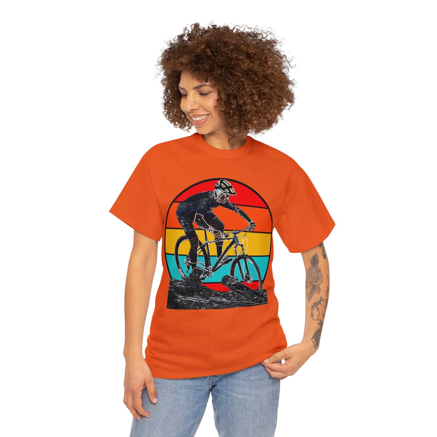 Mountain Bike, Mountain Biker, Hard Tail Mountain Bike Heavy Cotton Tee