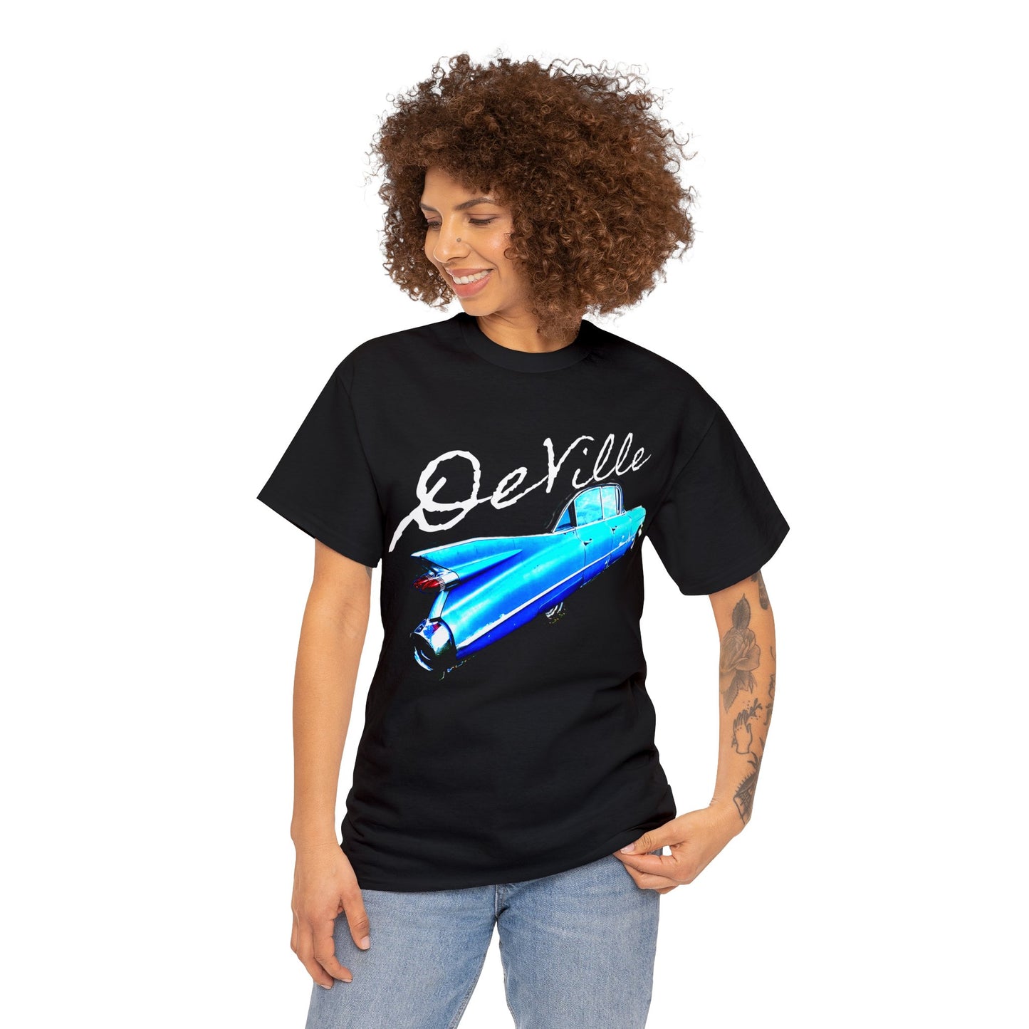 Deville Car, Antique American Car, Retro American Car, Caddy Heavy Cotton Tee