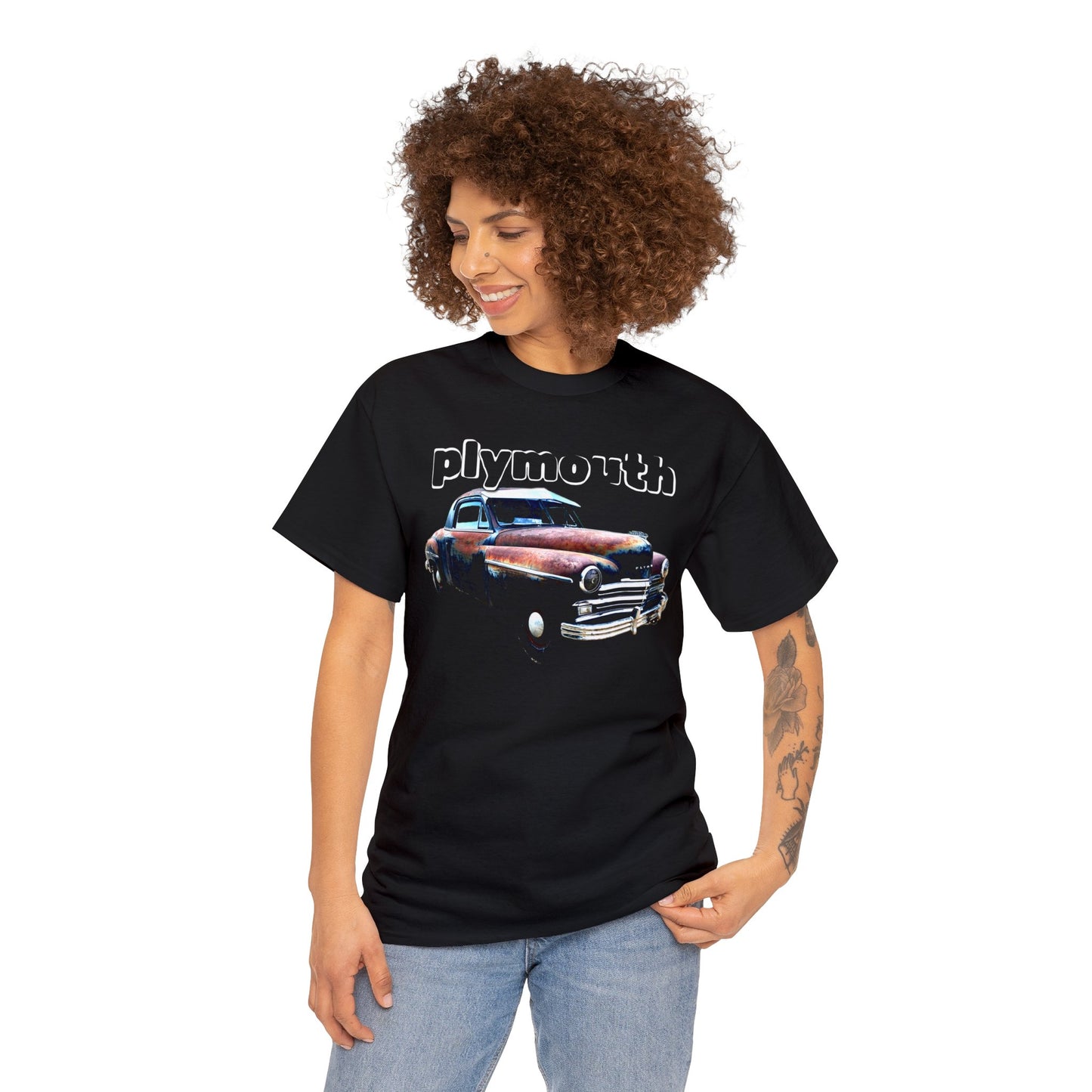 Plymouth Deluxe Business Coupe, Vintage Car, Retro American Automobile Heavy Cotton Tee