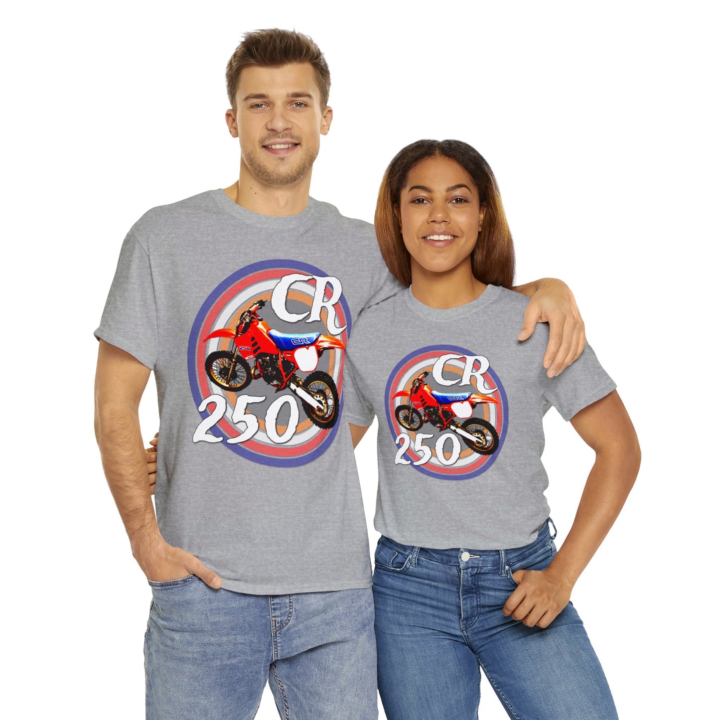 CR 250 R Vintage Retro Motorcross Motocross Motorcycle Dirt Bike Heavy Cotton Tee