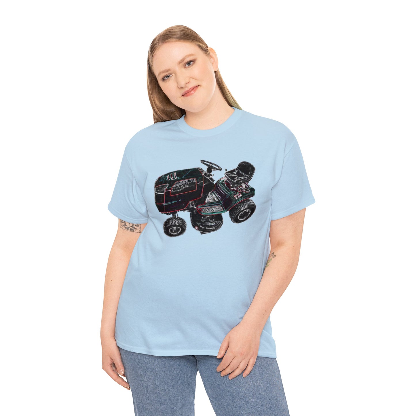 Vintage Riding Lawn Mower, Lawn Mowing Tractor, Ride On Mower Heavy Cotton Tee