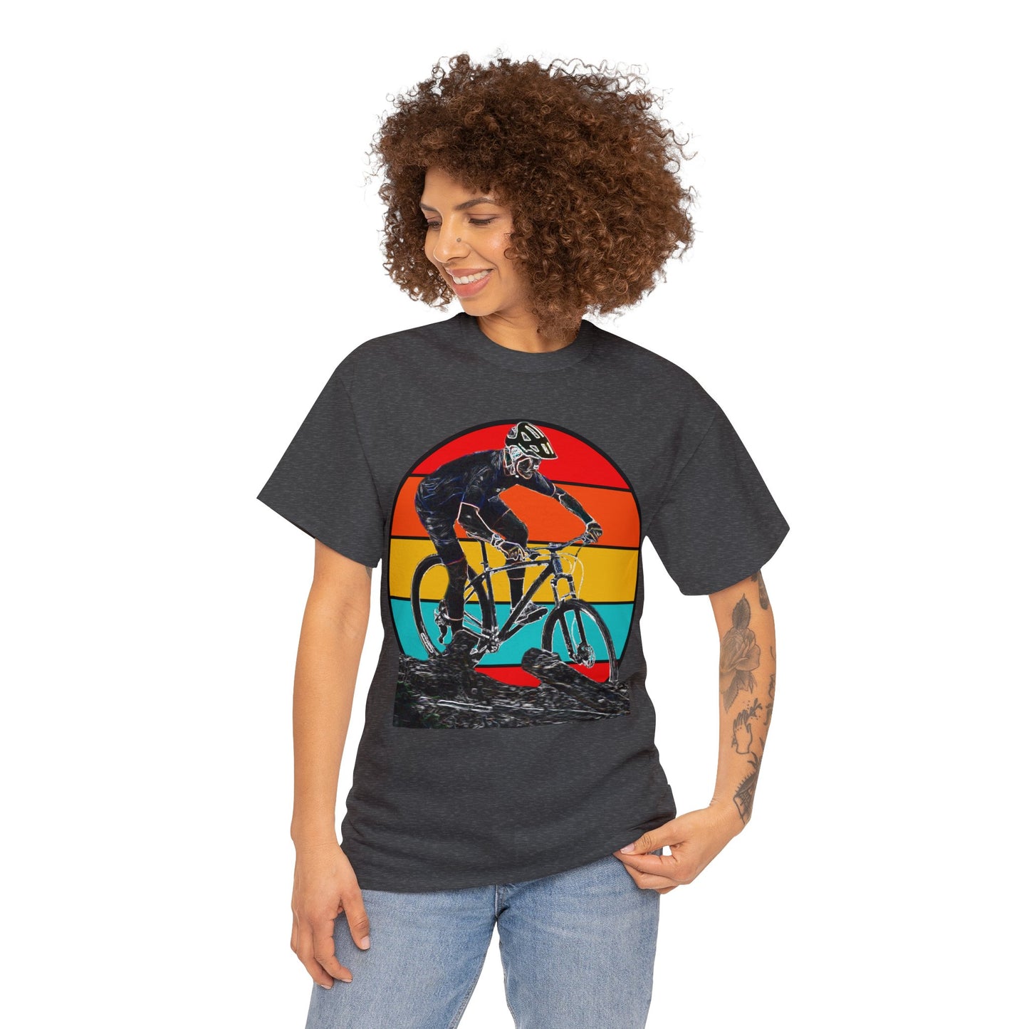 Mountain Bike, Mountain Biker, Hard Tail Mountain Bike Heavy Cotton Tee