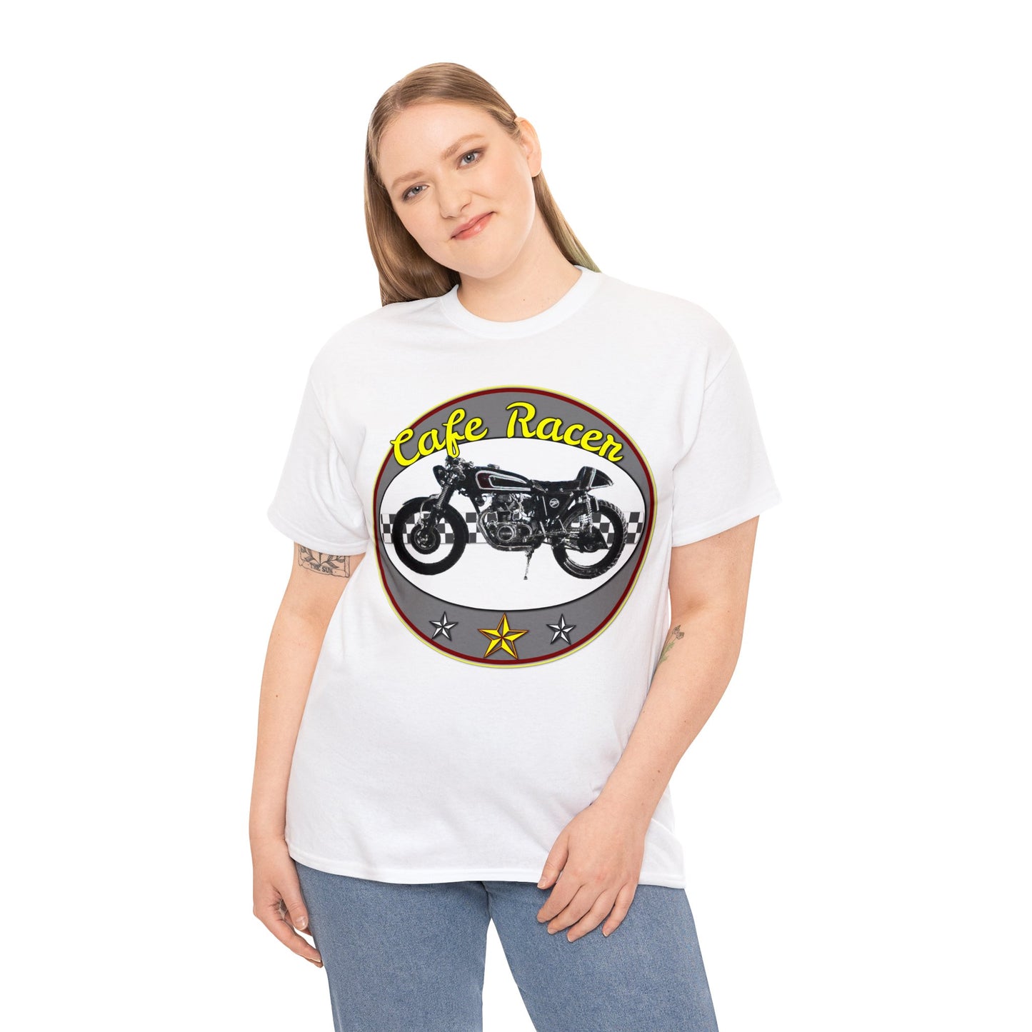 Cafe Racer Motorcycle, Street Bike, Street Motorcycle Heavy Cotton Tee