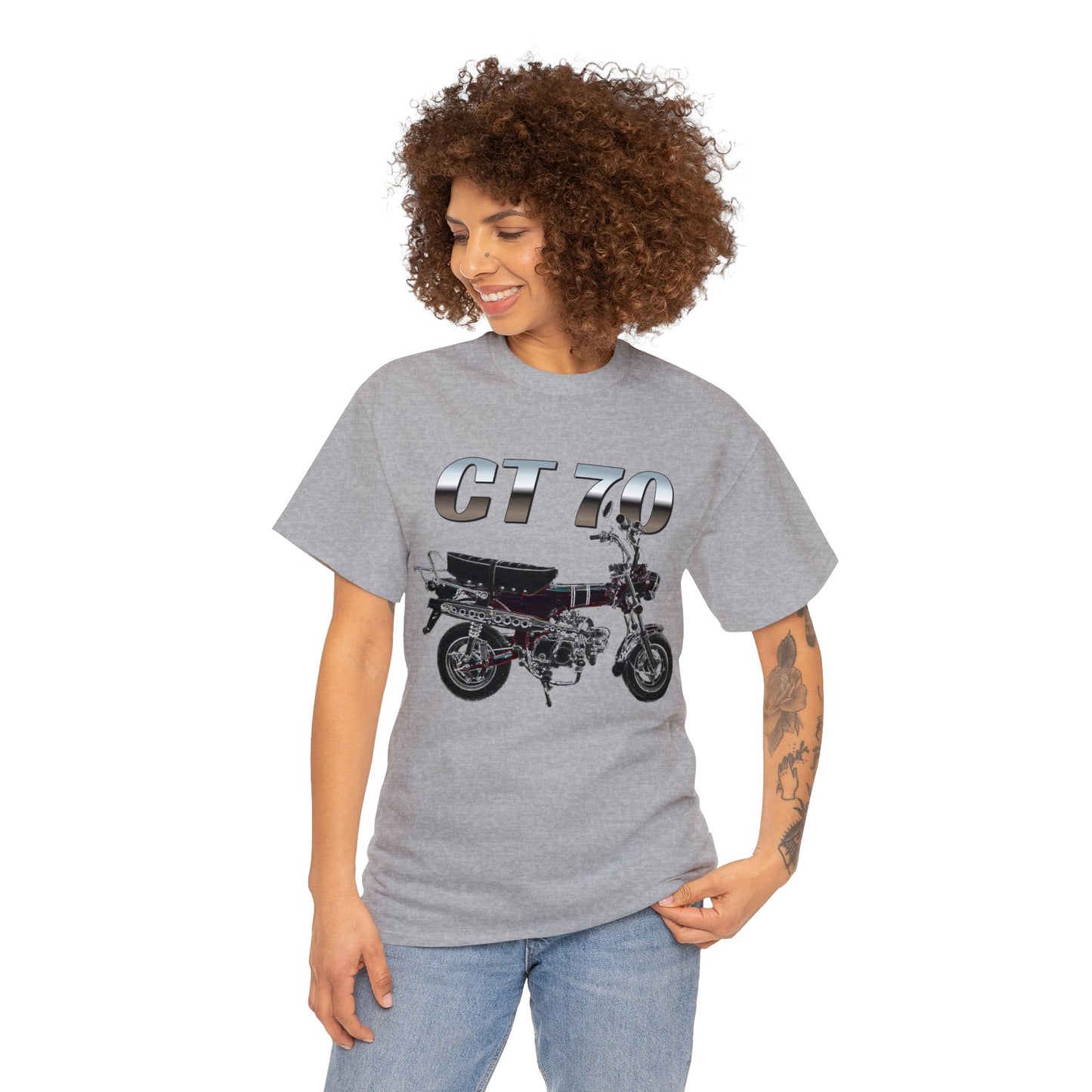 Trail 70 Mini BIke, Vintage Mini Bike, Retro Mini Bike Heavy Cotton Tee