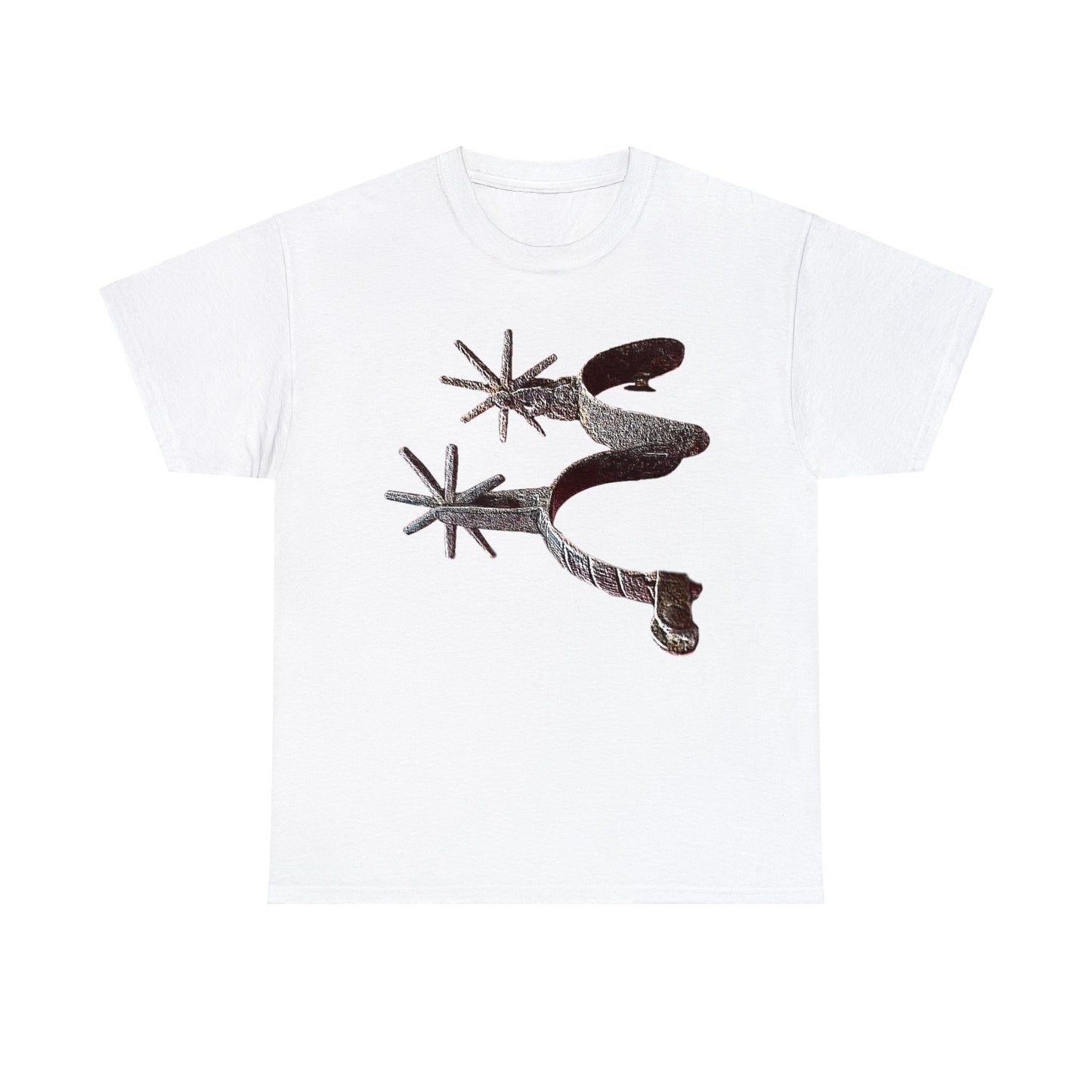 Vintage Retro Cowboy Cowgirl Boot Spurs Heavy Cotton Tee