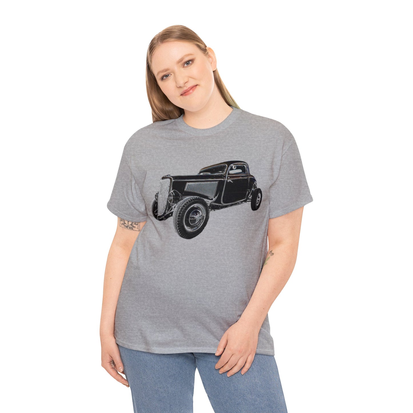 Hot Rod, Retro Rat Rod Car, Antique Automobile, Vintage Car, Rockabilly Heavy Cotton Tee