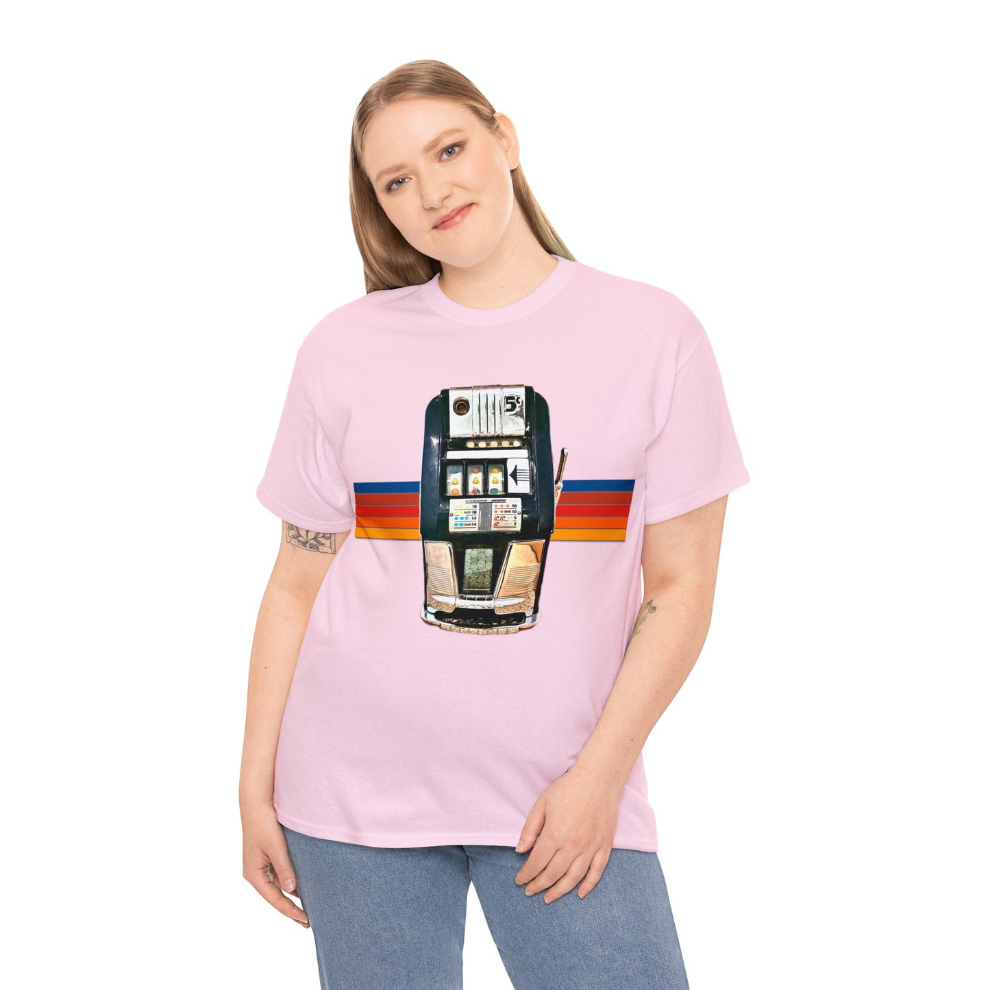 Vintage Slot Machine, Retro Slot Game Machine, Antique Casino Machine Heavy Cotton Tee