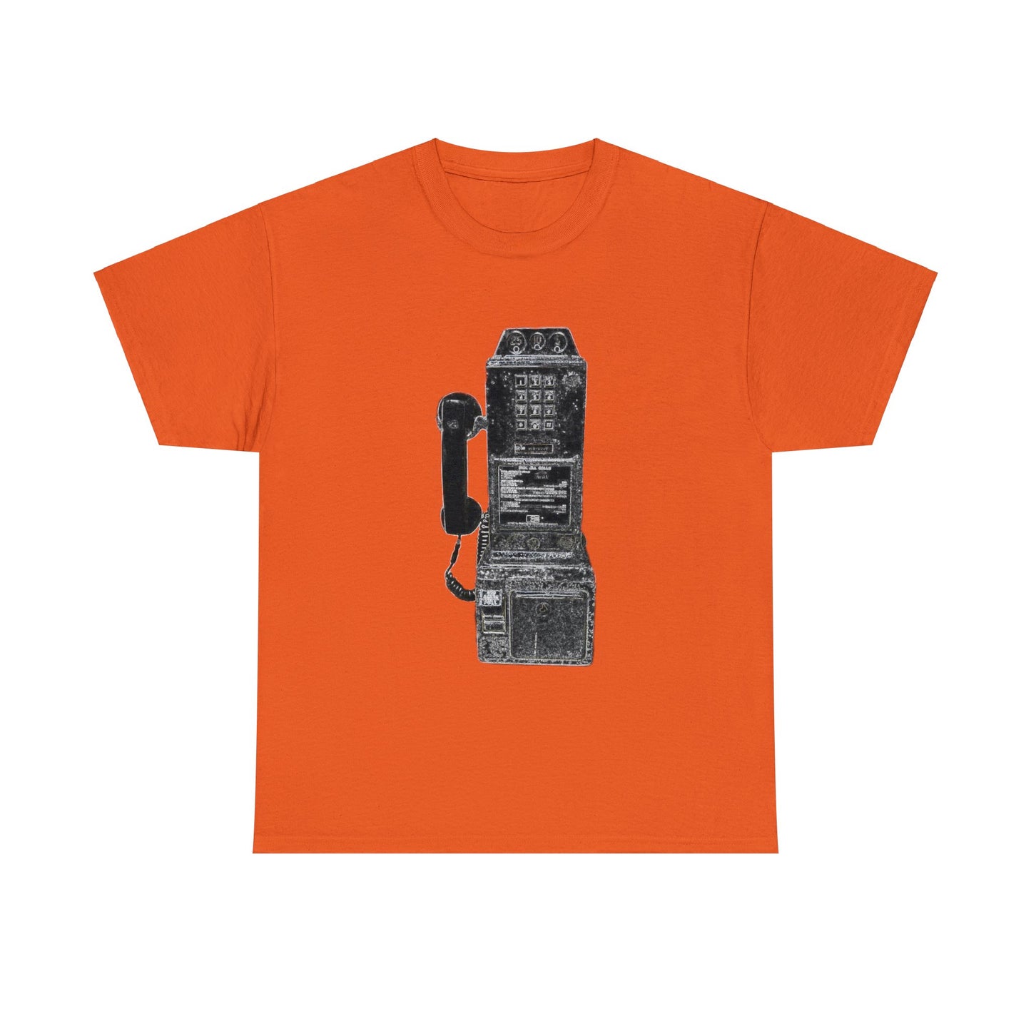 Vintage Retro Pay Phone Antique Telephone Phone Heavy Cotton Tee