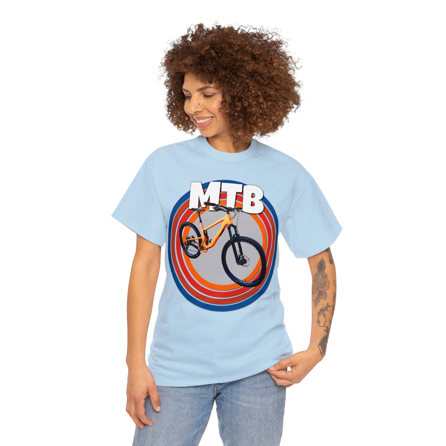Mountain Bike, Mountain Biker, Full Suspension Mountain Bike, MTB Heavy Cotton Tee