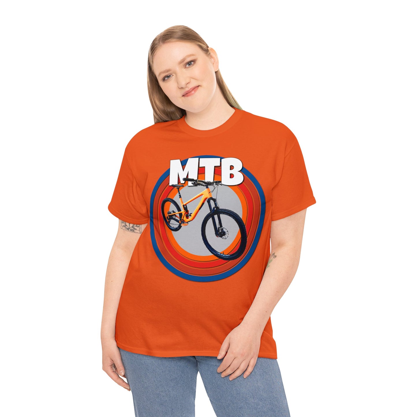 Mountain Bike, Mountain Biker, Full Suspension Mountain Bike, MTB Heavy Cotton Tee