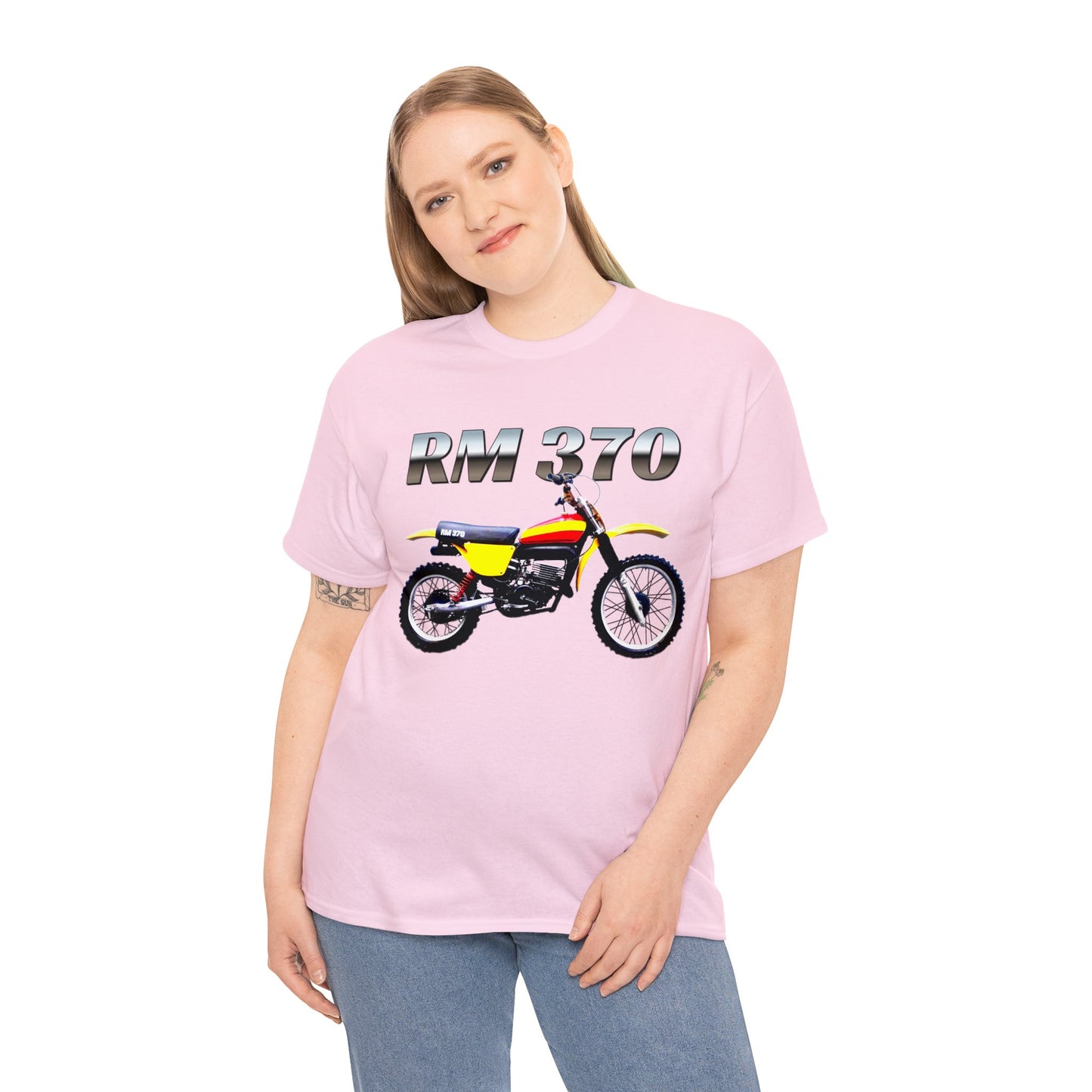 Vintage Dirt Bike Motocross Motorcycle Super Cross 1970s RM 370 Heavy Cotton Tee