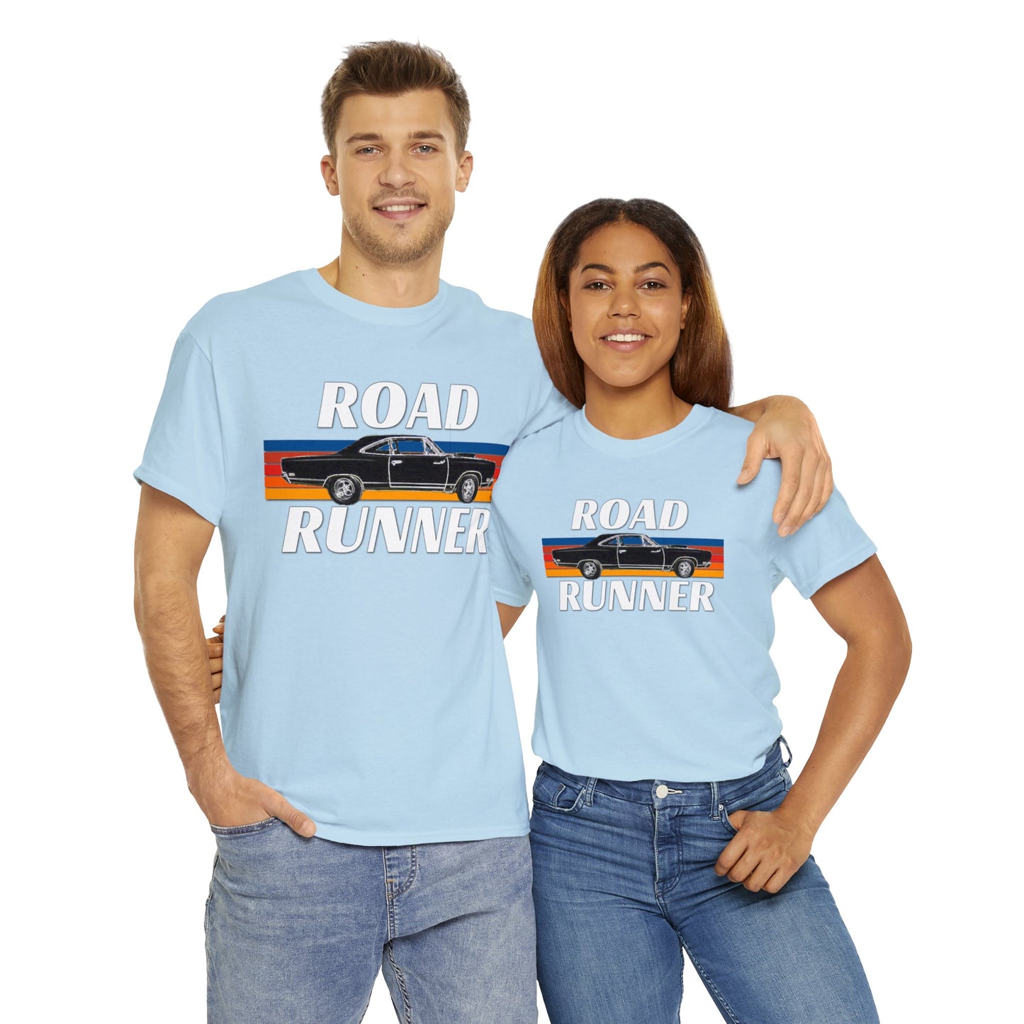 Vintage Road Runner Car, American Muscle Car, USA Muscle Automobile Heavy Cotton Tee