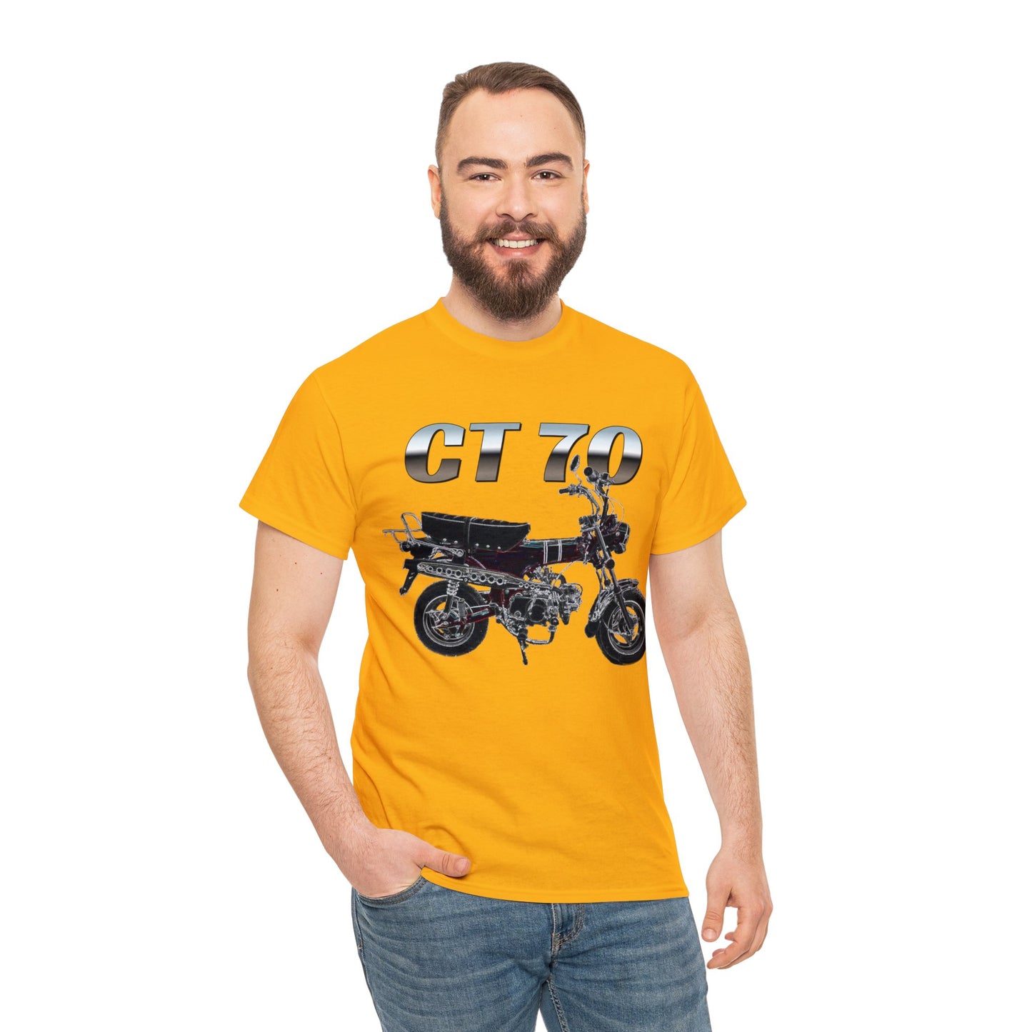 Trail 70 Mini BIke, Vintage Mini Bike, Retro Mini Bike Heavy Cotton Tee