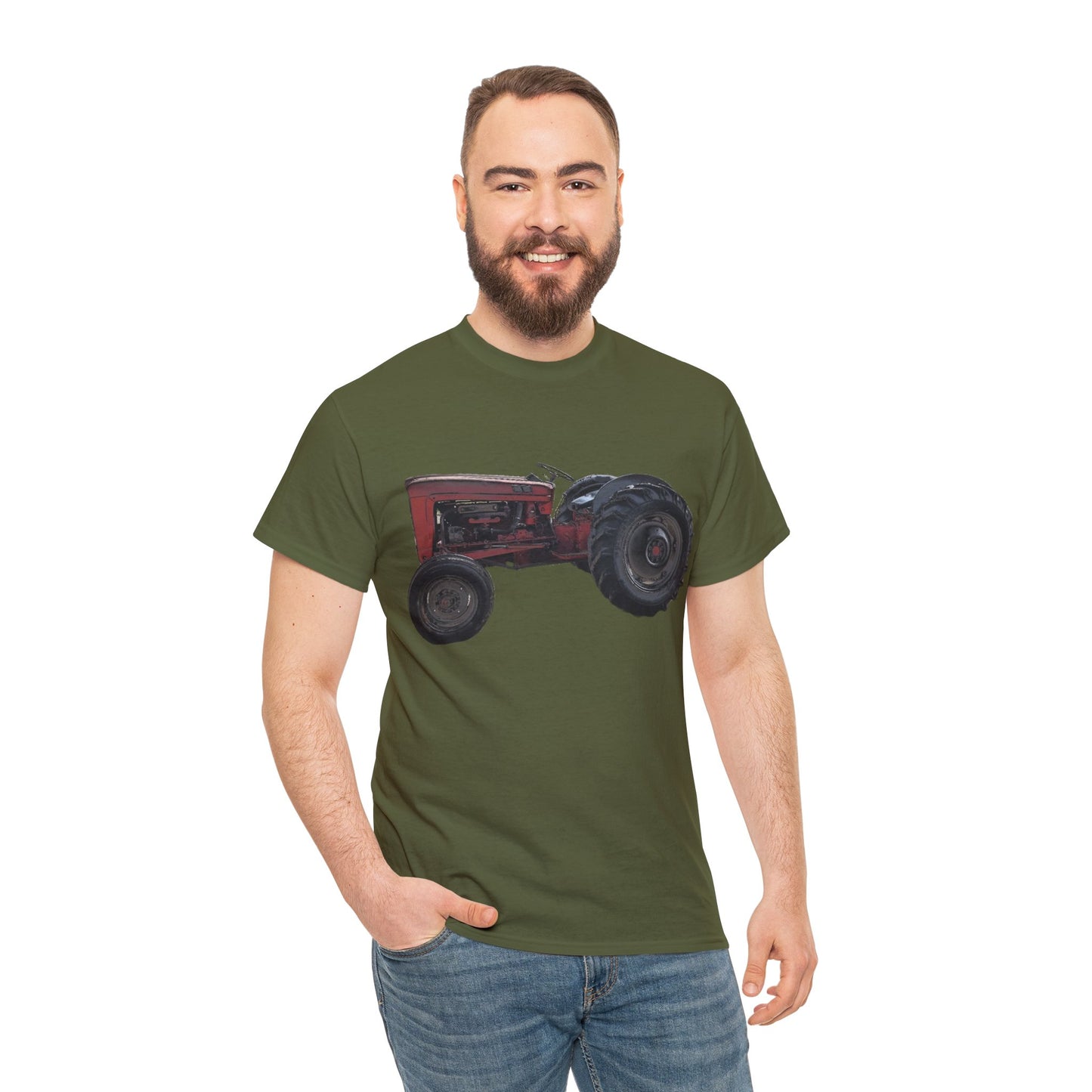 Vintage Retro Farm Tractor Heavy Cotton Tee