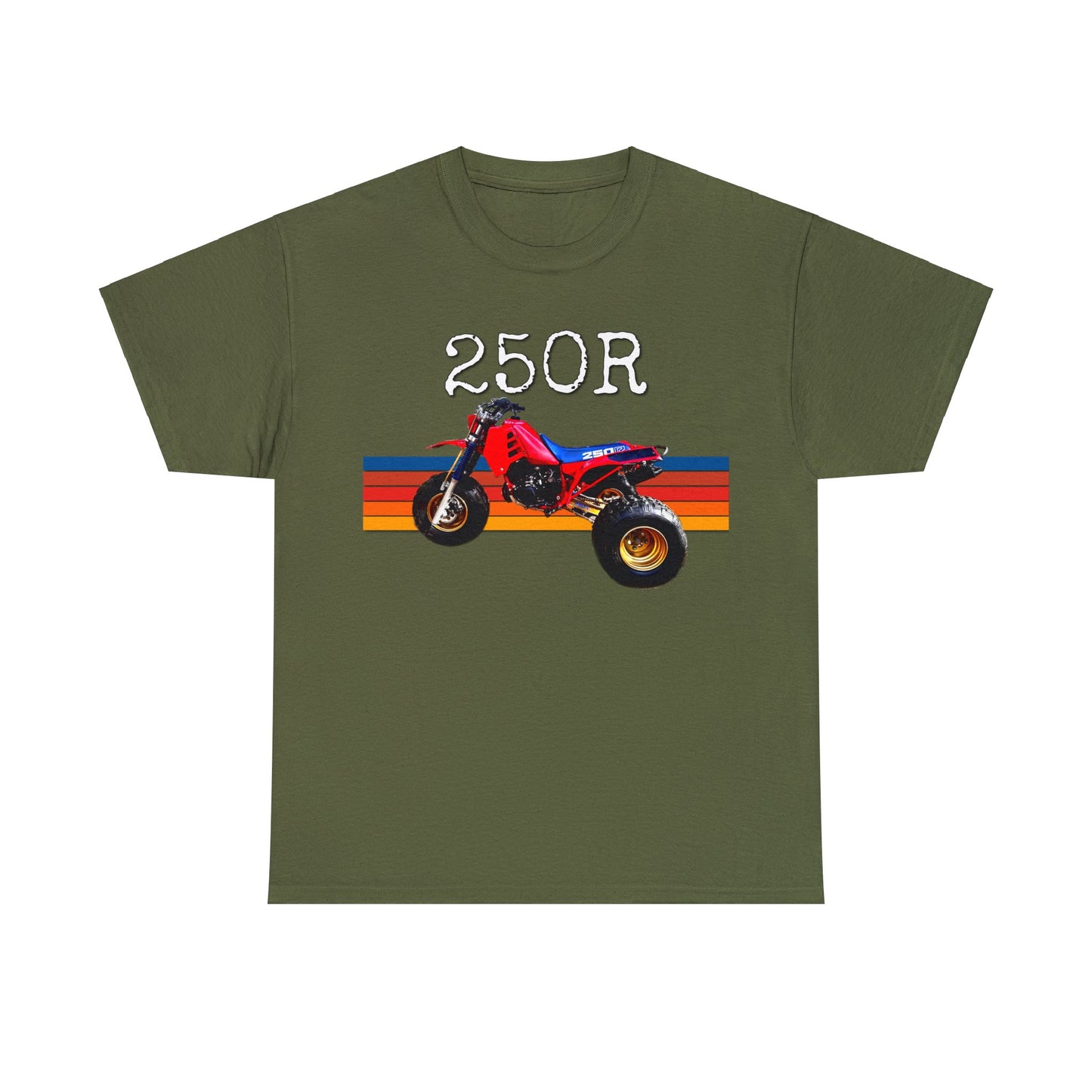250R Three Wheeler, Retro Three Wheeler, 2 Stroke 3 Wheeler, ATV, ATC Heavy Cotton Tee