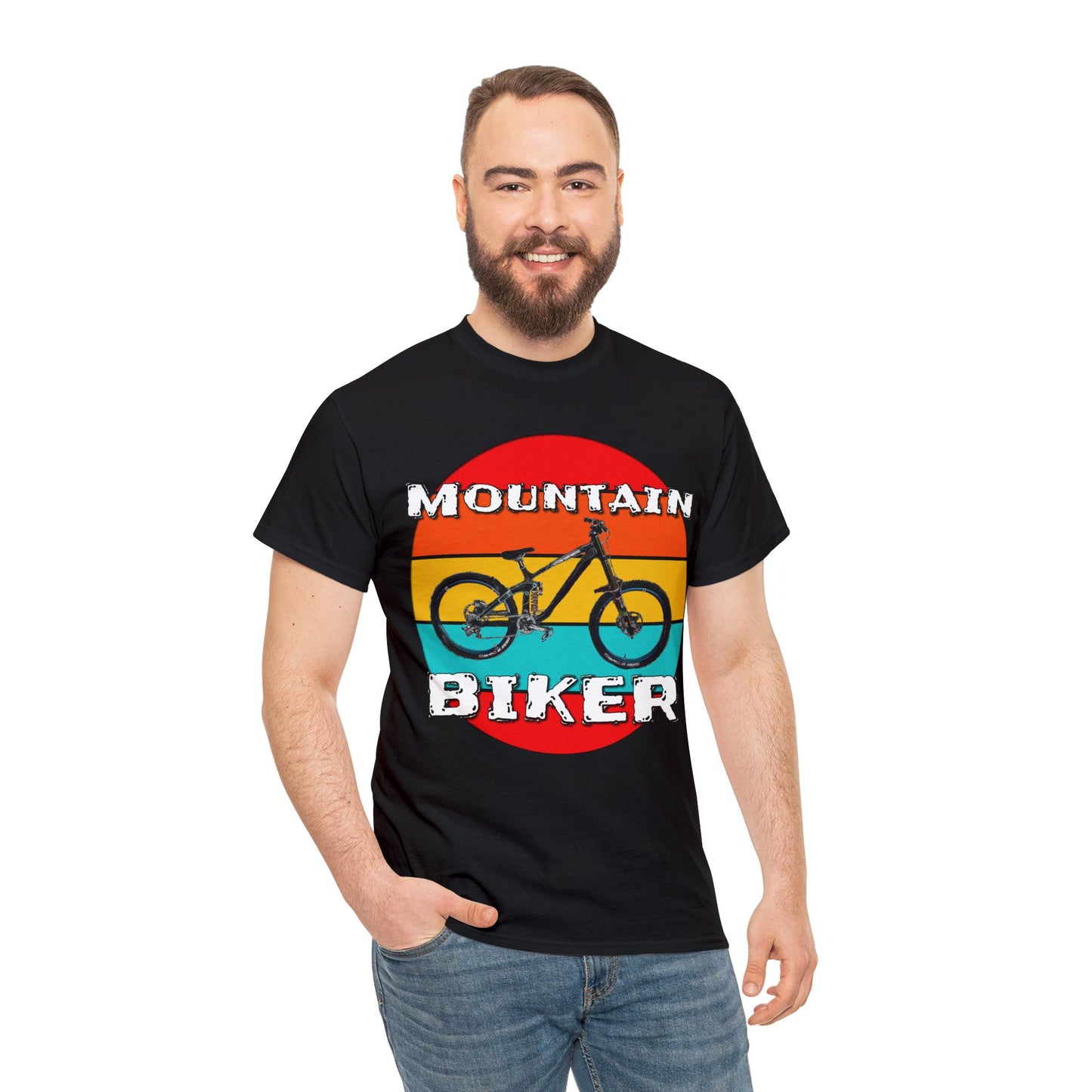 Mountain Bike, Mountain Biker, Full Suspension Moutain Bike Heavy Cotton Tee