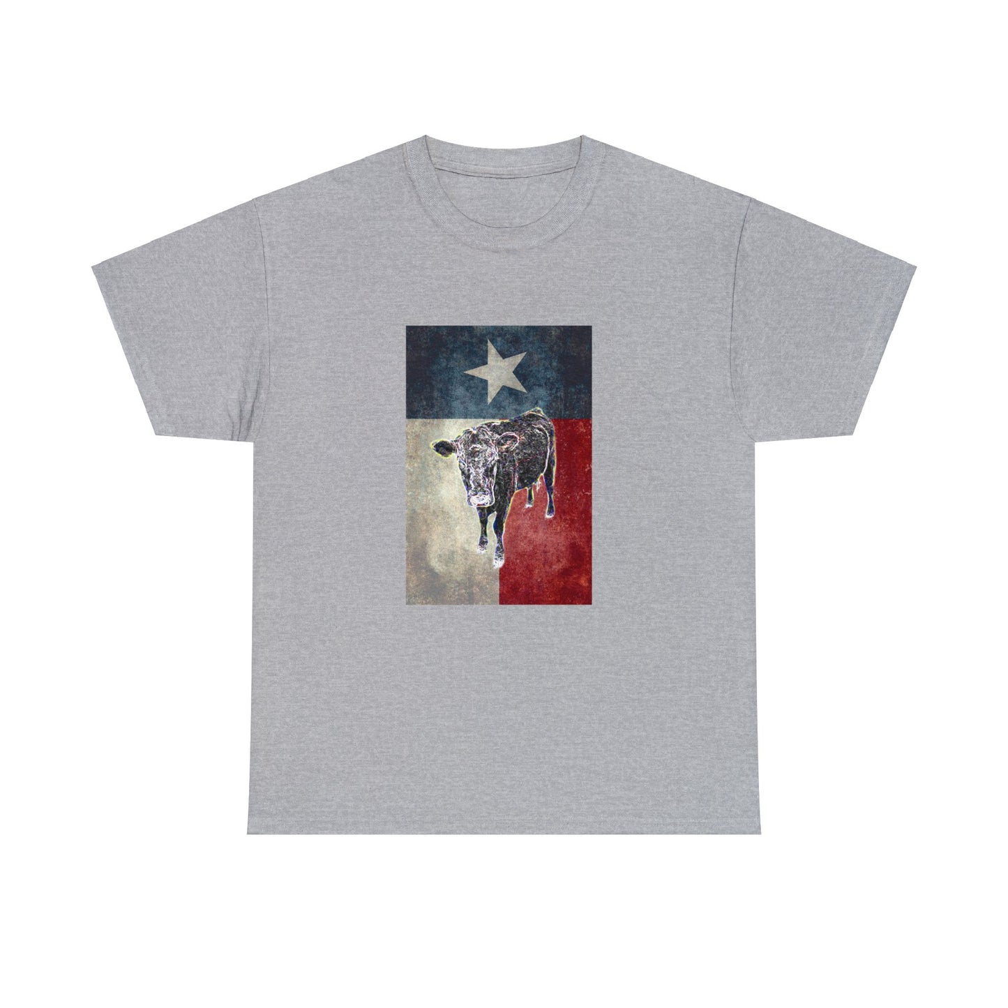 Vintage Retro Cow on the Farm Heavy Cotton Tee