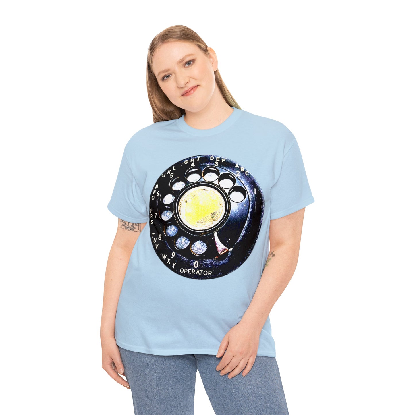 Vintage Retro Rotary Antique Telephone Phone Heavy Cotton Tee
