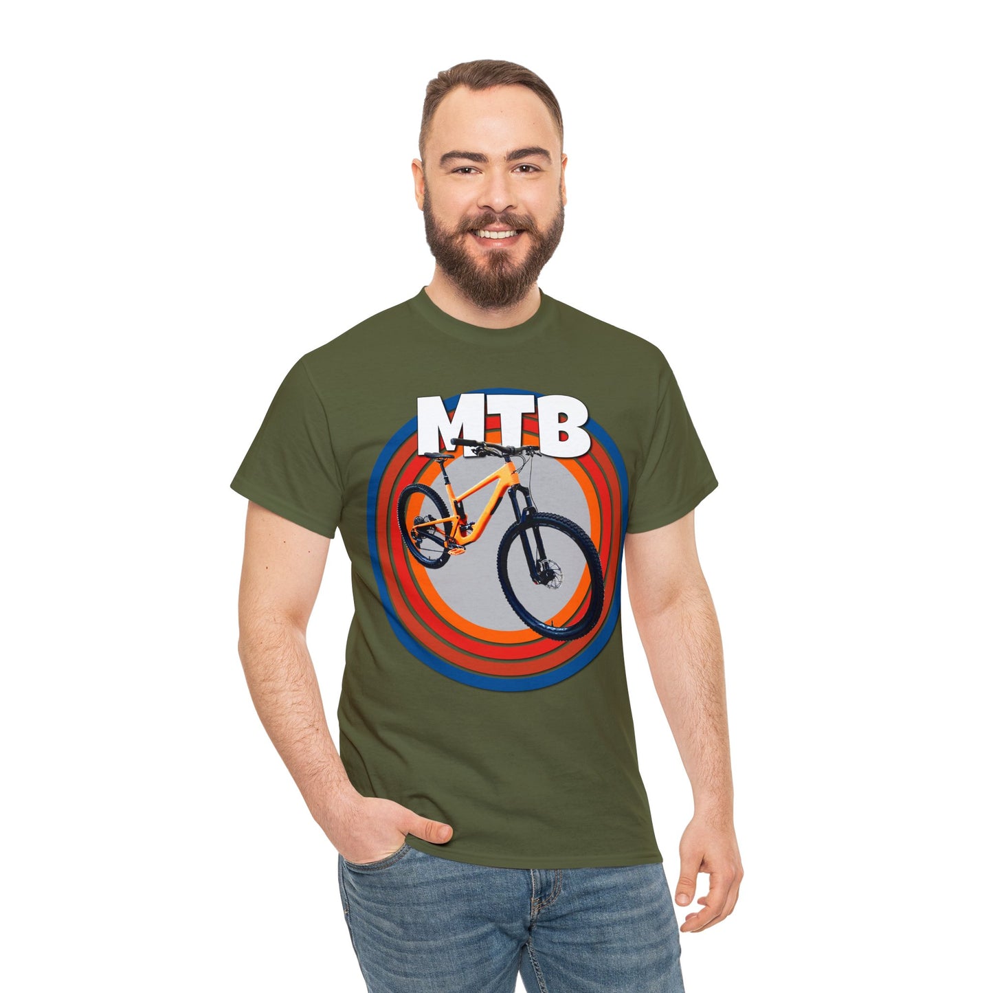 Mountain Bike, Mountain Biker, Full Suspension Mountain Bike, MTB Heavy Cotton Tee