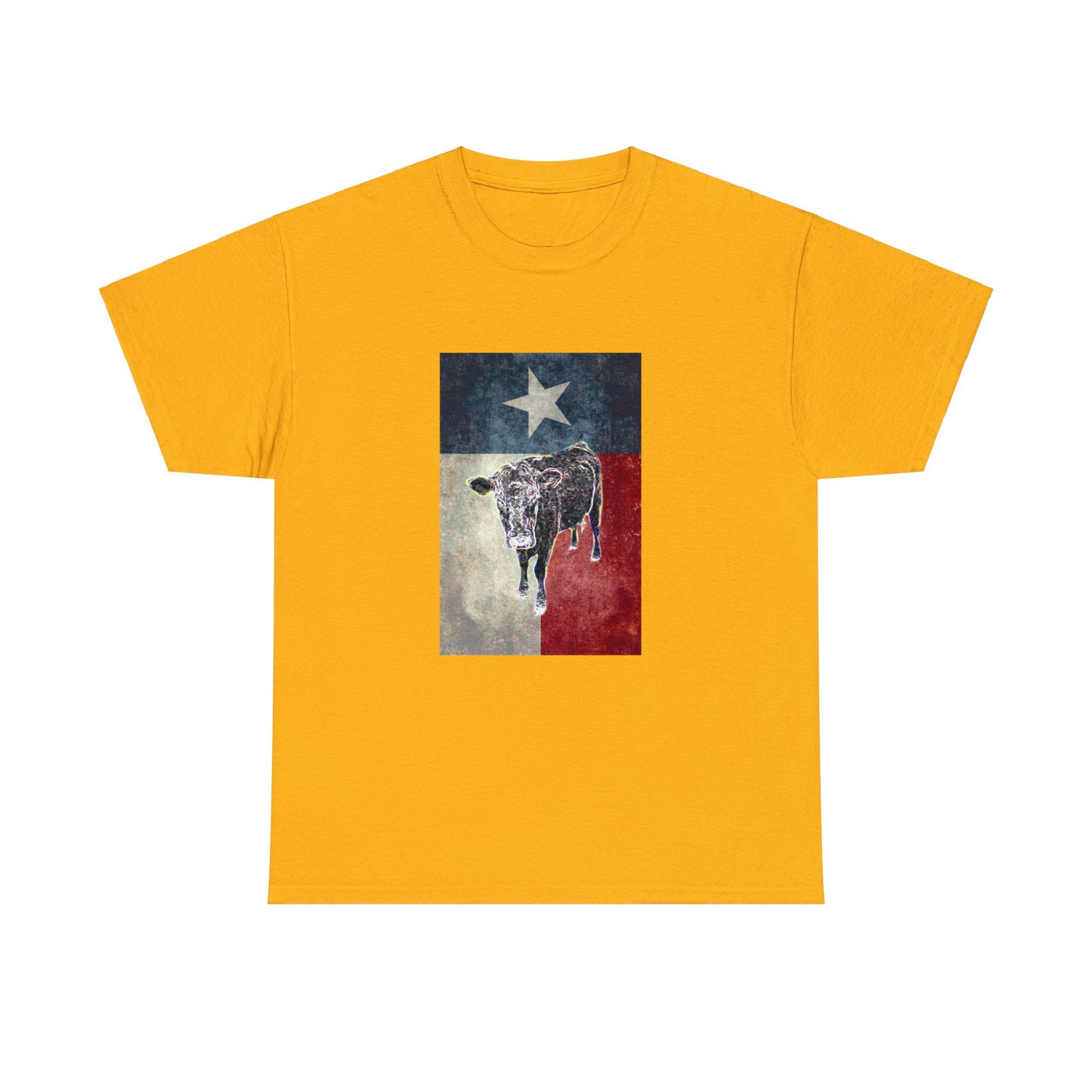 Vintage Retro Cow on the Farm Heavy Cotton Tee