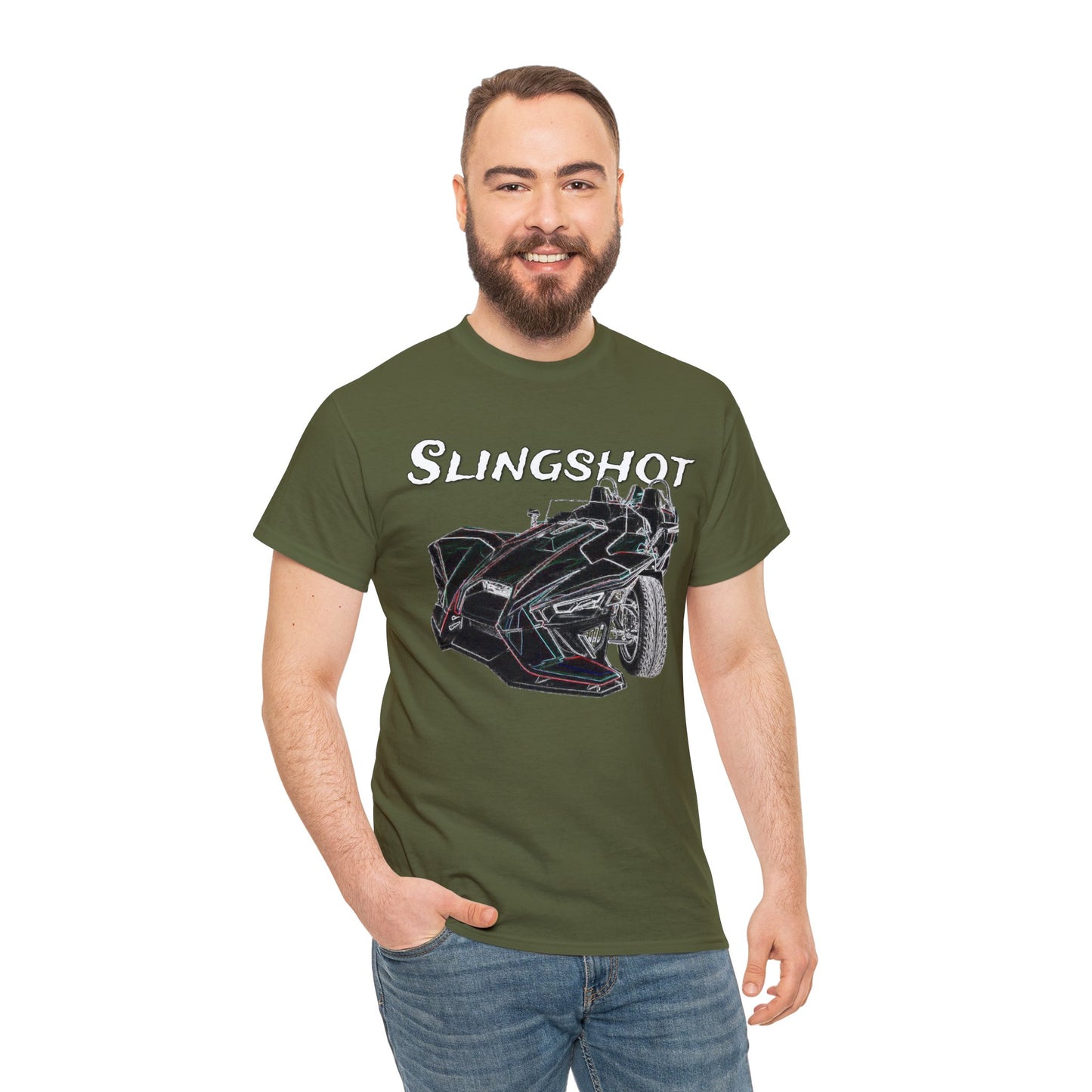 Sling Shot Three Wheel Car, Slingshot Convertible Heavy Cotton Tee