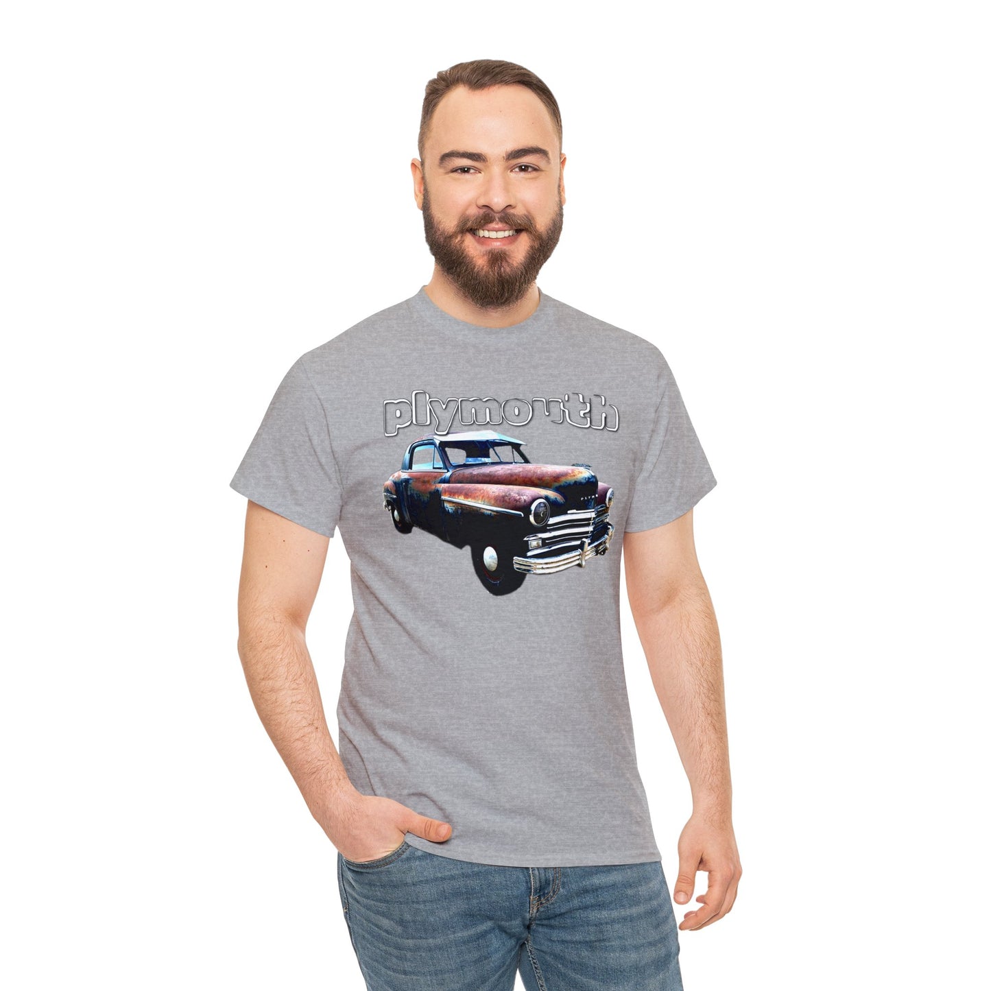 Plymouth Deluxe Business Coupe, Vintage Car, Retro American Automobile Heavy Cotton Tee