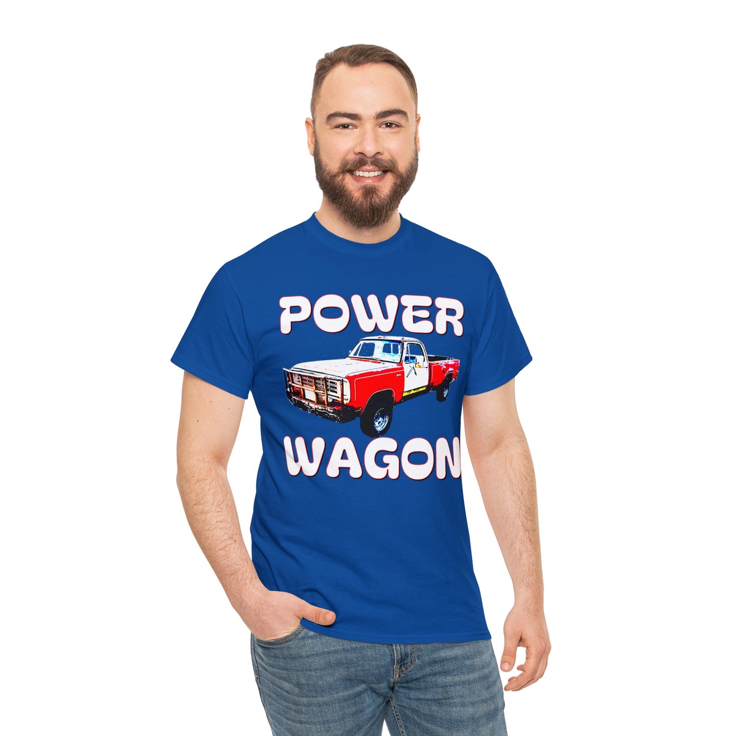Power Wagon Pickup Truck, Vintage Pick Up Truck, Retro Truck Heavy Cotton Tee