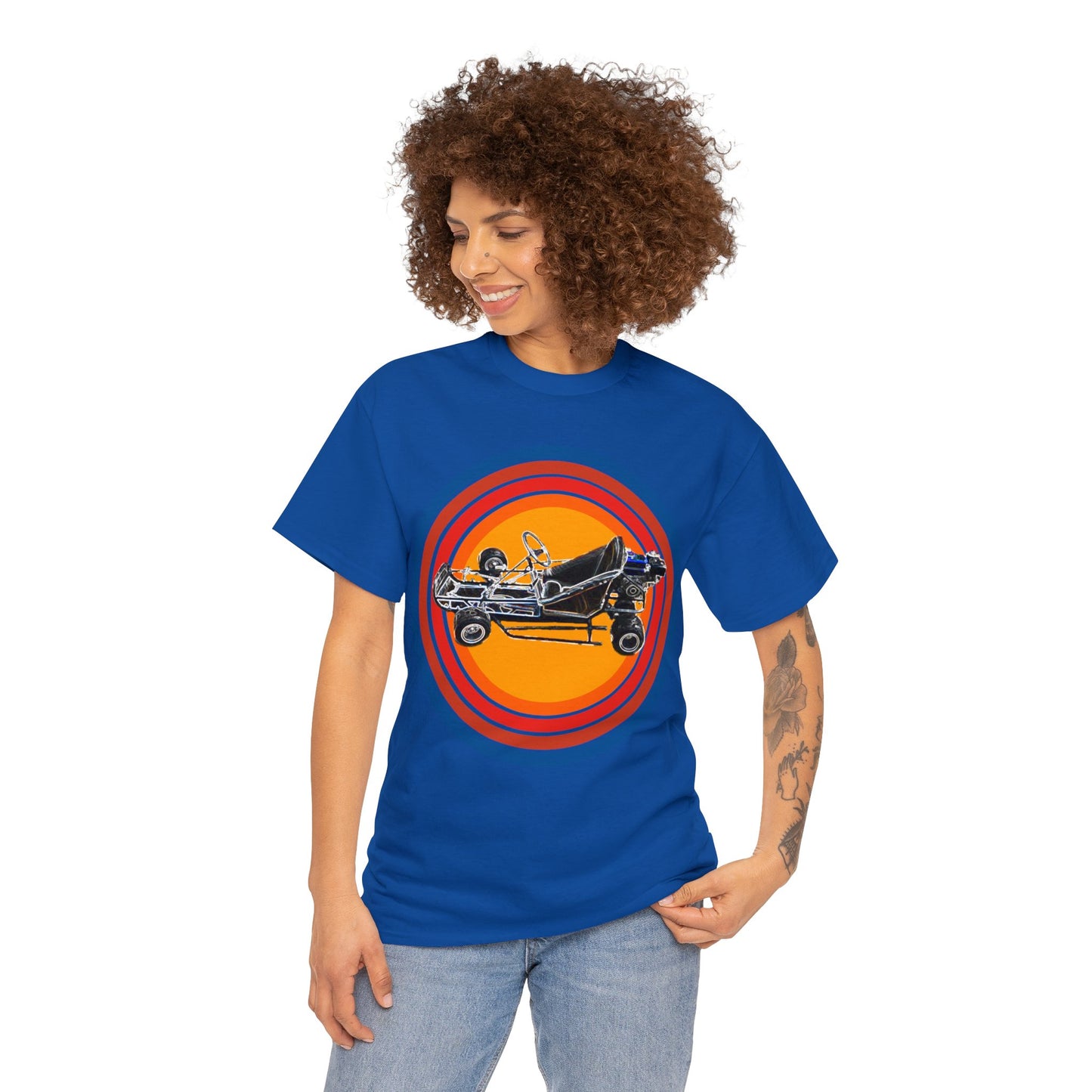 Go Cart. Vintage Go Kart, Retro Go Cart, Fast Go Cart Heavy Cotton Tee
