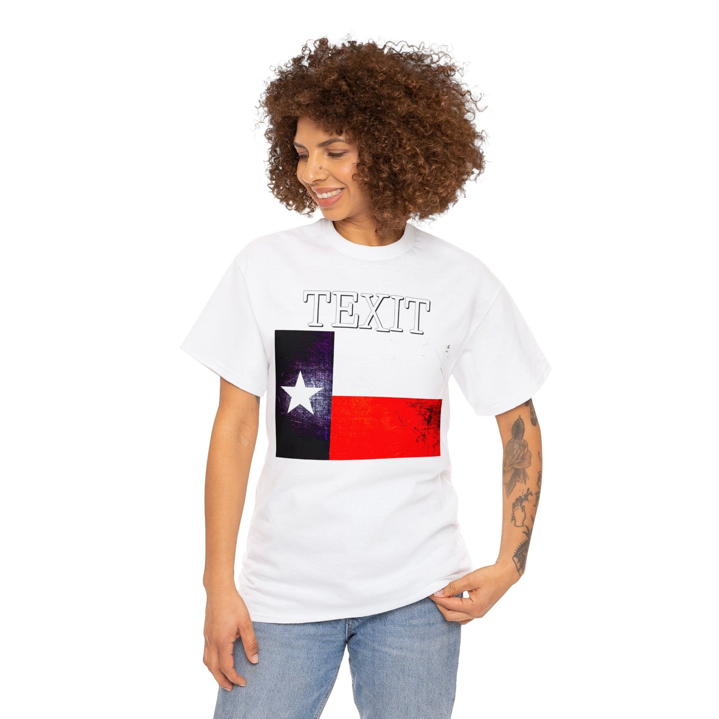 Texit Texas Flag Texas Independence Heavy Cotton Tee