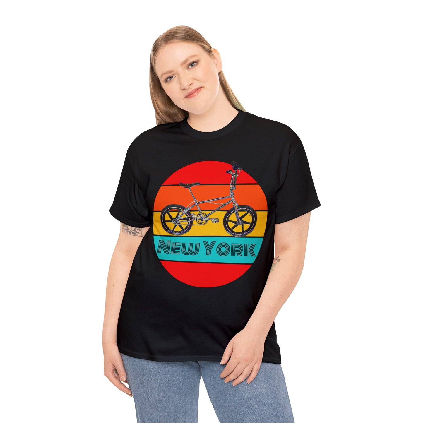 New York City BMX Bike, Cool Old School BMX Bicycle, Dirt Bike Vintage Retro Heavy Cotton Tee