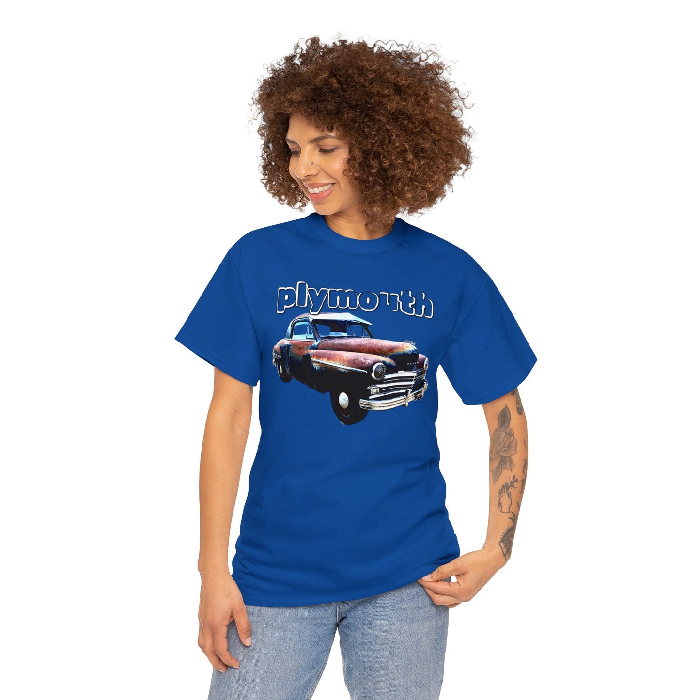 Plymouth Deluxe Business Coupe, Vintage Car, Retro American Automobile Heavy Cotton Tee