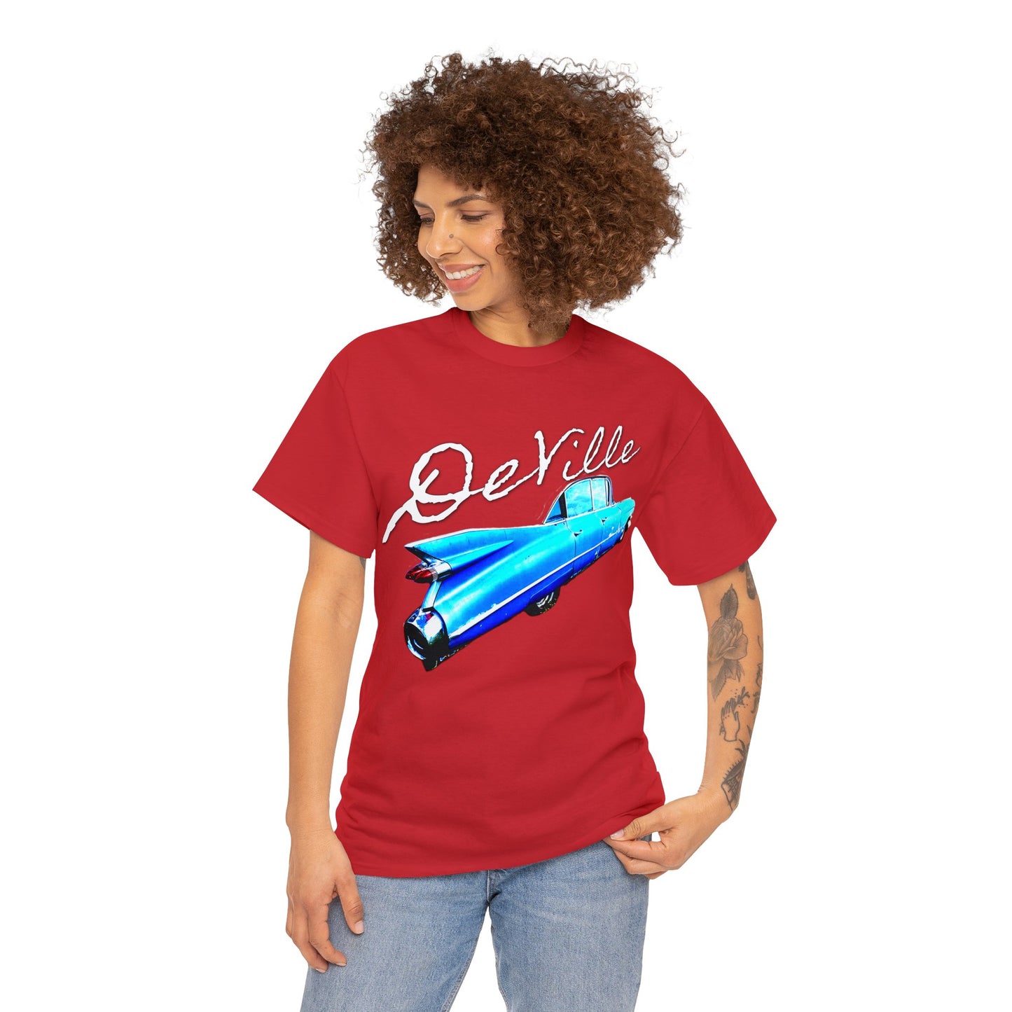 Deville Car, Antique American Car, Retro American Car, Caddy Heavy Cotton Tee