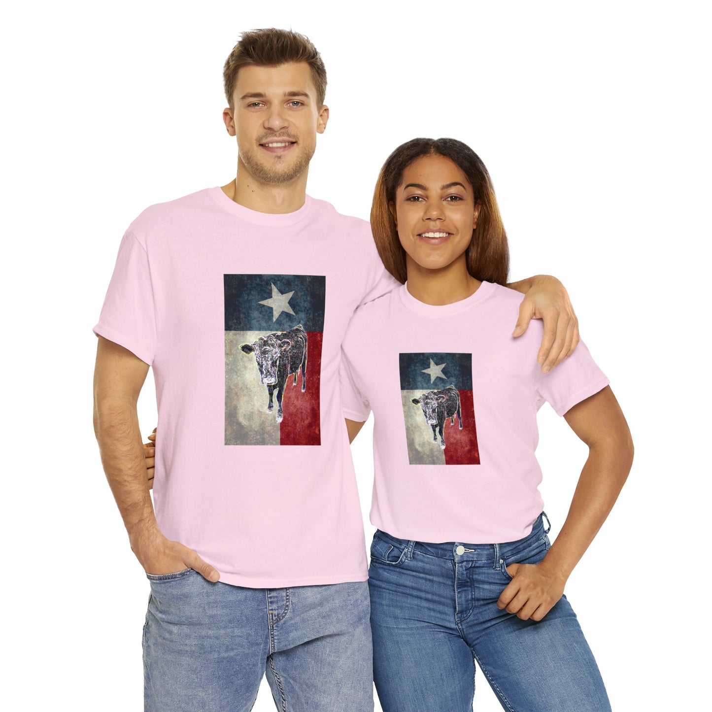 Vintage Retro Cow on the Farm Heavy Cotton Tee