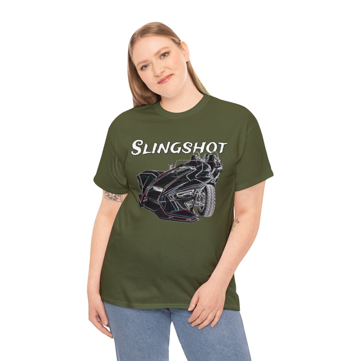 Sling Shot Three Wheel Car, Slingshot Convertible Heavy Cotton Tee