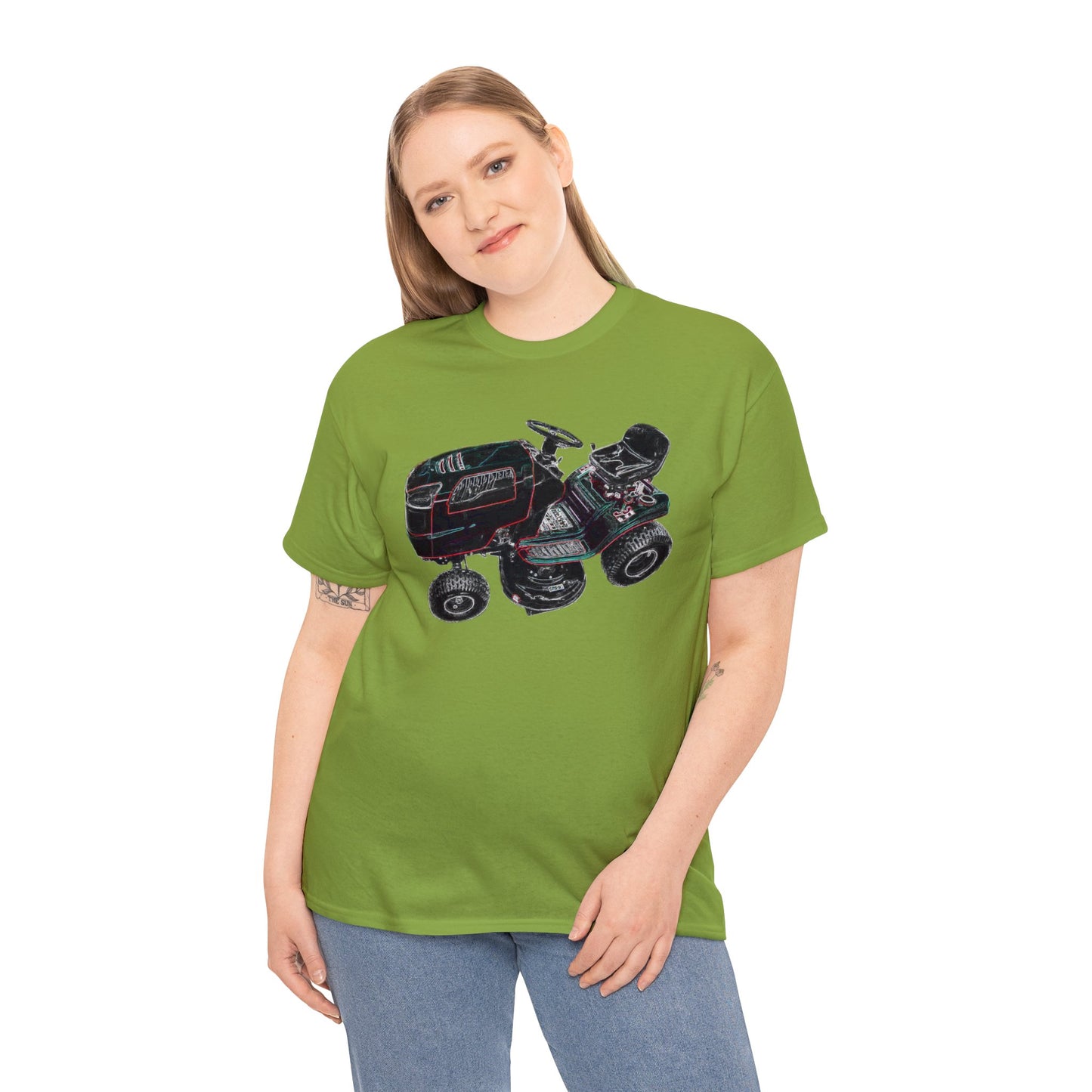 Vintage Riding Lawn Mower, Lawn Mowing Tractor, Ride On Mower Heavy Cotton Tee