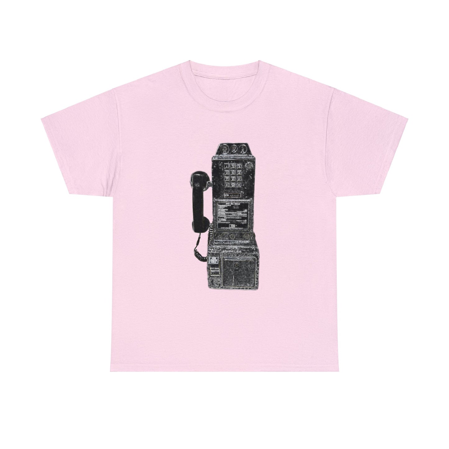 Vintage Retro Pay Phone Antique Telephone Phone Heavy Cotton Tee