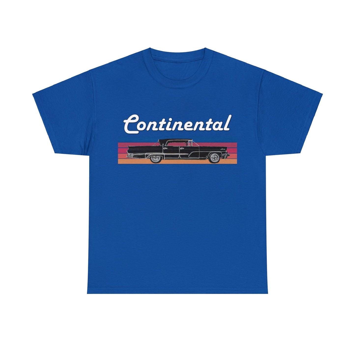 1959 Continental Retro Vintage American Car With Tail Fins Heavy Cotton Tee