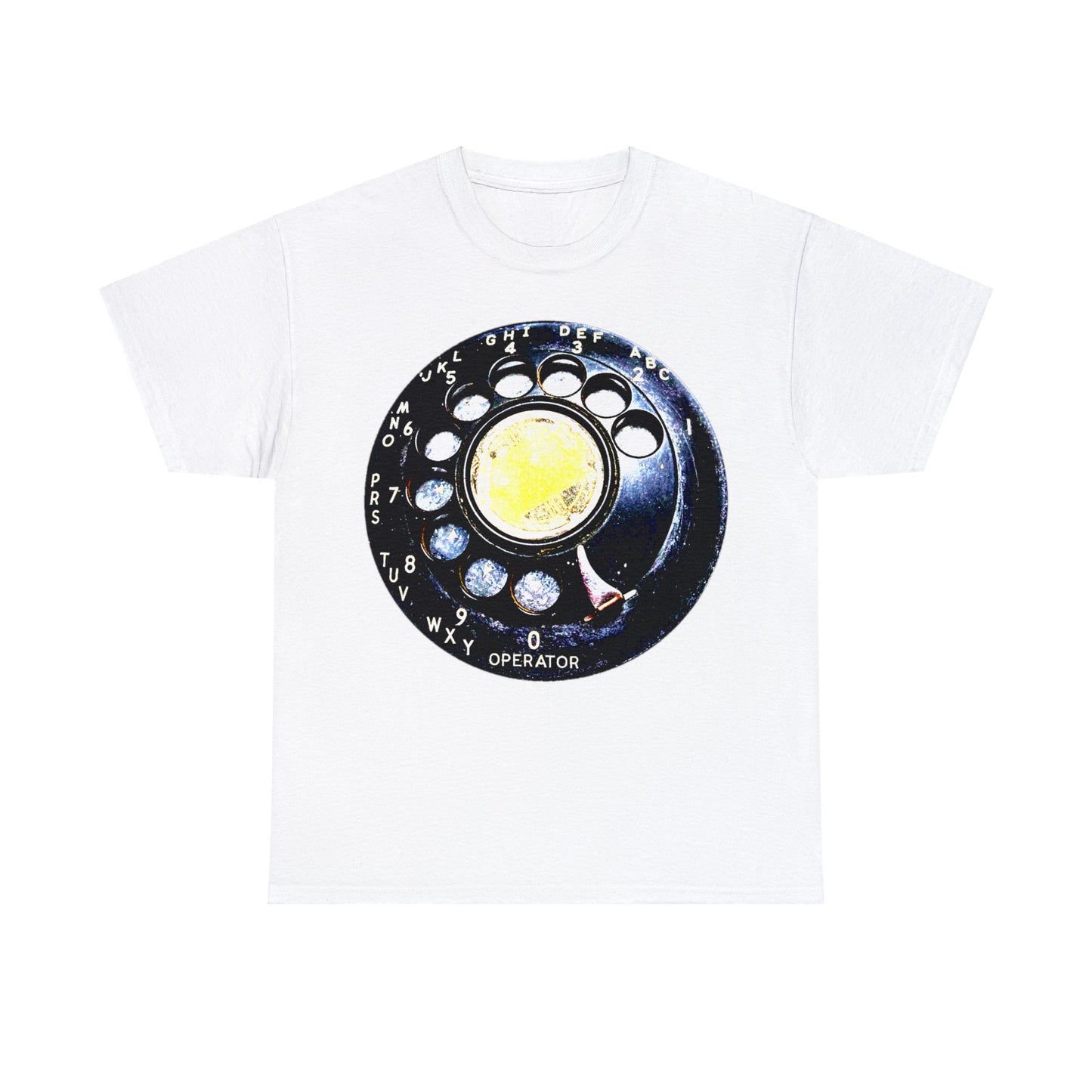 Vintage Retro Rotary Antique Telephone Phone Heavy Cotton Tee