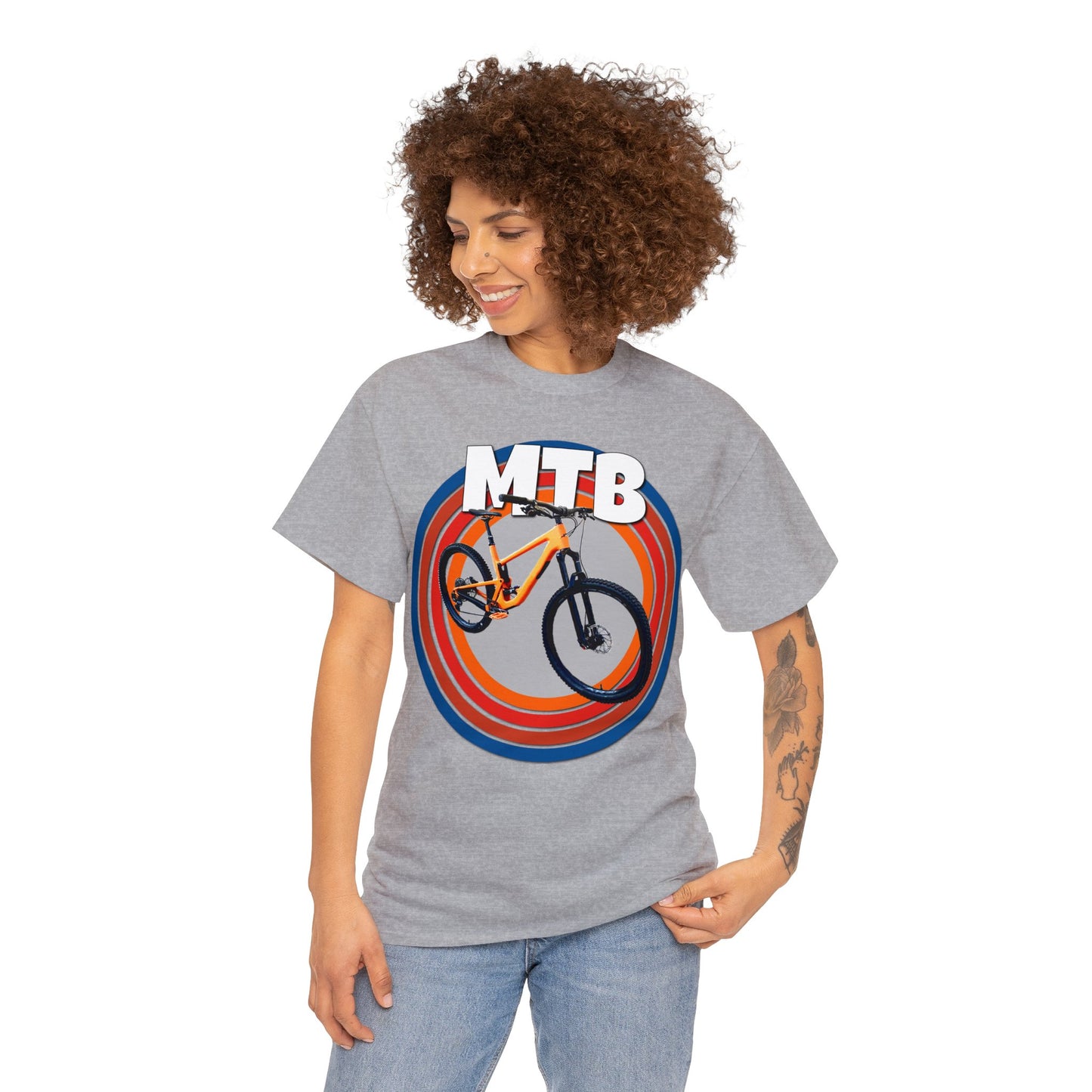 Mountain Bike, Mountain Biker, Full Suspension Mountain Bike, MTB Heavy Cotton Tee