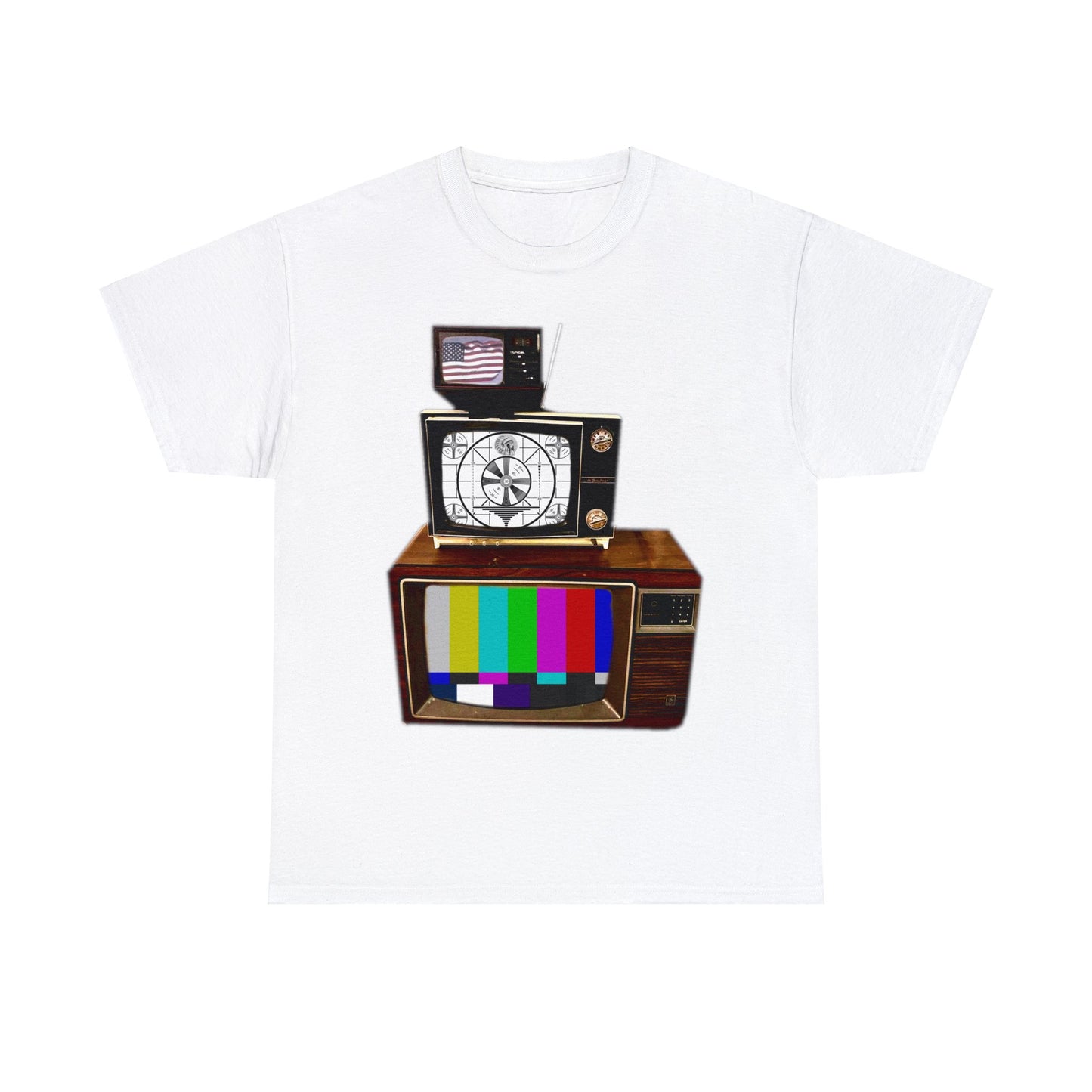 Vintage Televisions, Tube TV, Sign Off Screen, Old School, Vintage, Retro Heavy Cotton Tee