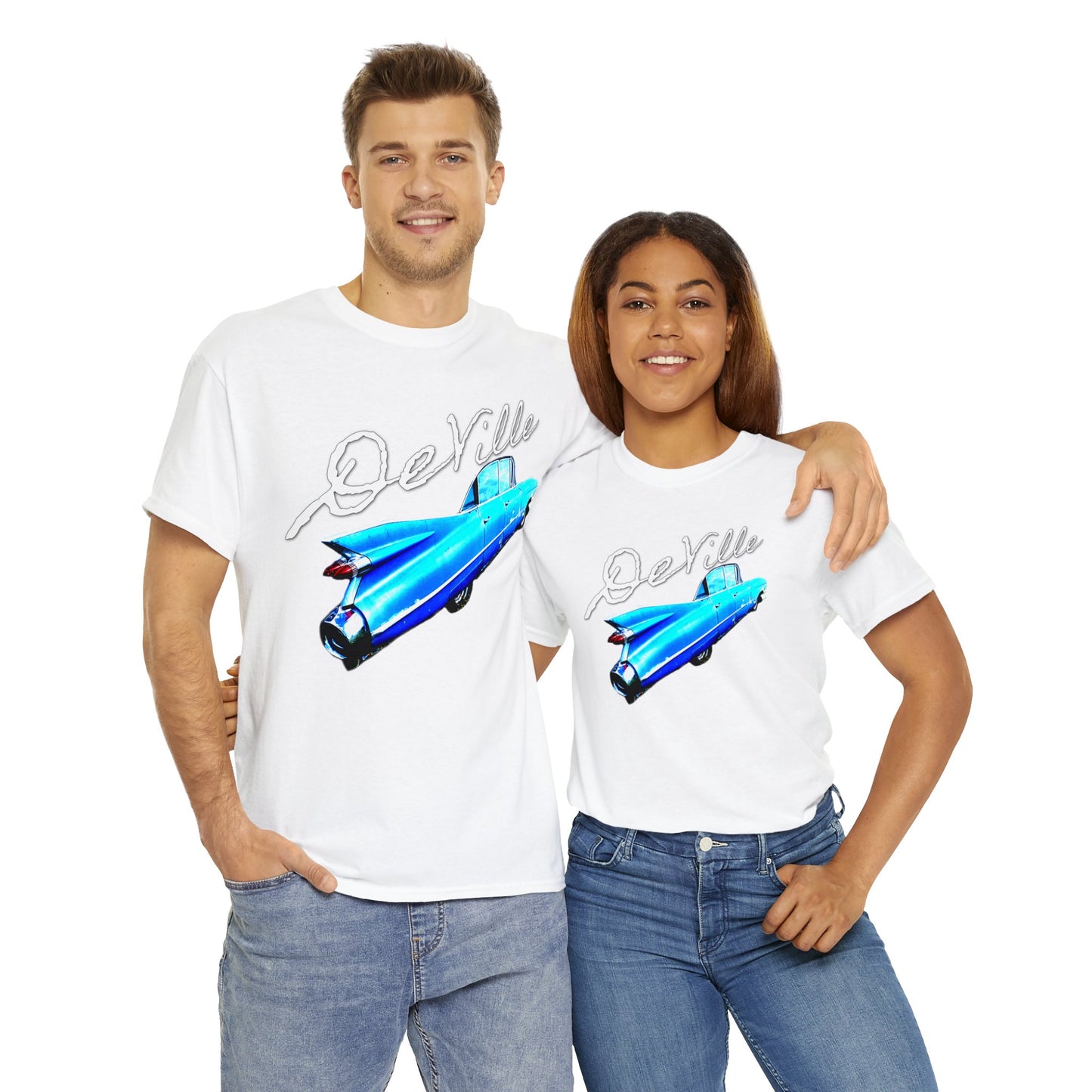 Deville Car, Antique American Car, Retro American Car, Caddy Heavy Cotton Tee
