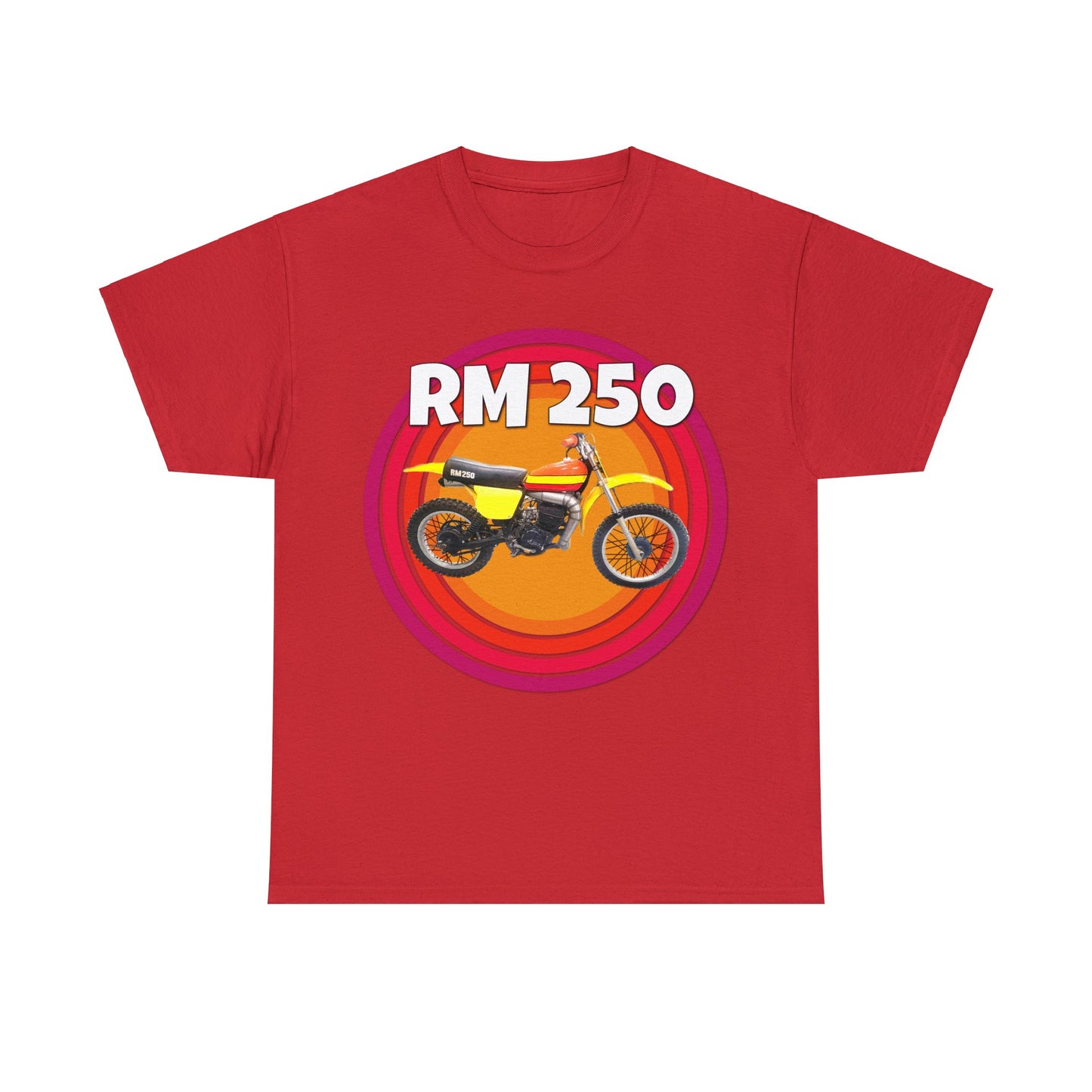 Vintage Dirt Bike Motocross Motorcycle Super Cross 1970s RM 250 Heavy Cotton Tee