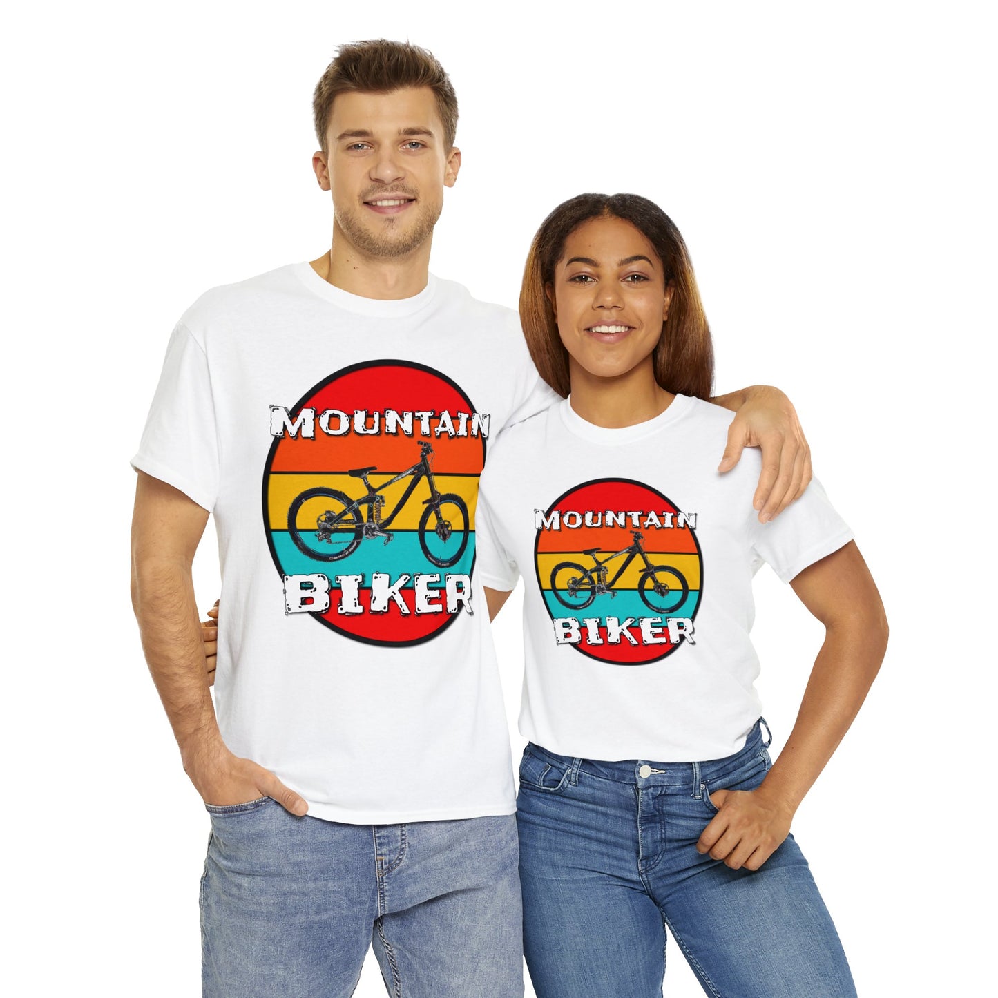 Mountain Bike, Mountain Biker, Full Suspension Moutain Bike Heavy Cotton Tee