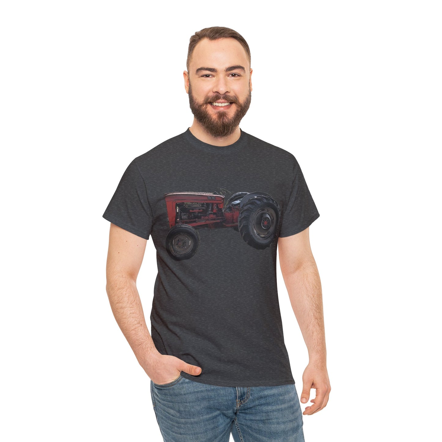 Vintage Retro Farm Tractor Heavy Cotton Tee