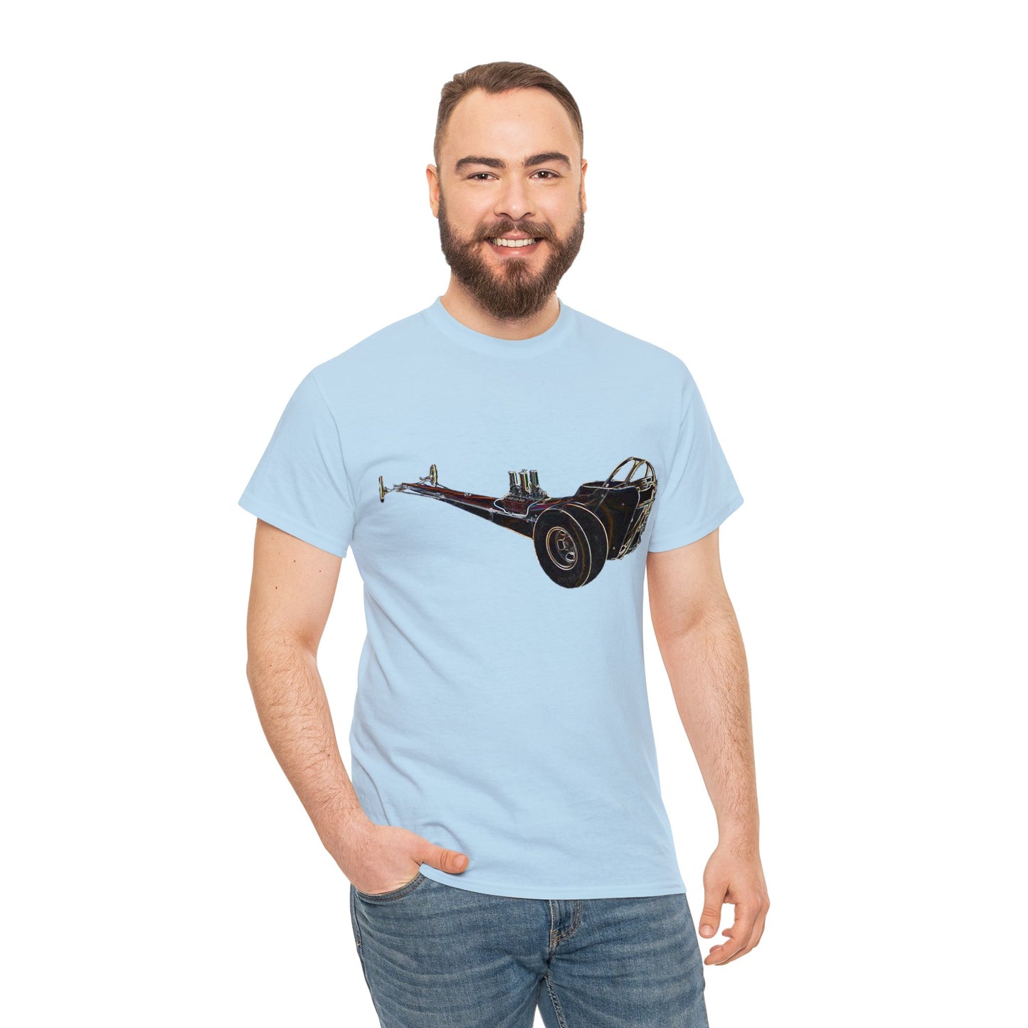 Vintage Drag, Retro Drag, Dragster, Vintage Dragster, Race Car Heavy Cotton Tee