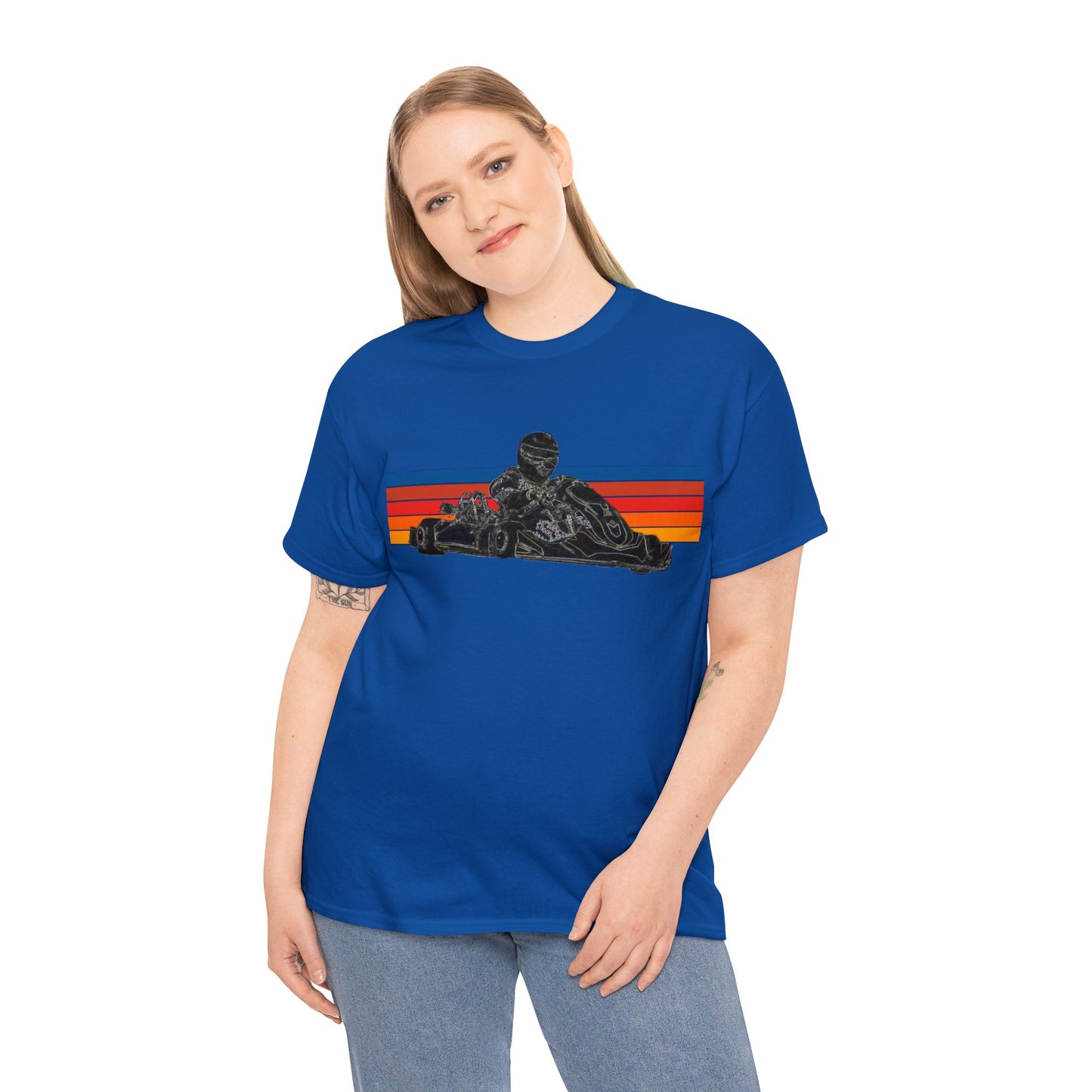 Racing Go Cart, Go Kart Racer, Race Car Driver Heavy Cotton Tee