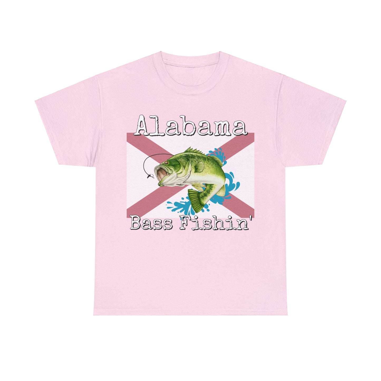 Vintage Retro Alabama Bass Fishing Heavy Cotton Tee