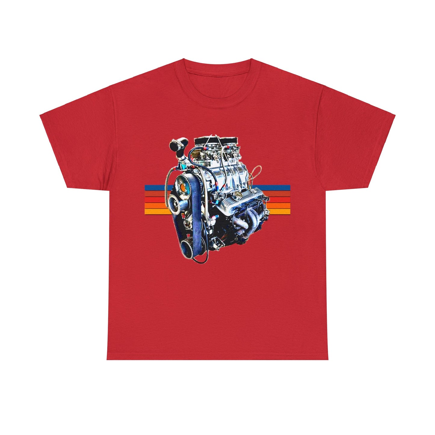 350 Small Block Engine, American Muscle Car Engine Heavy Cotton Tee